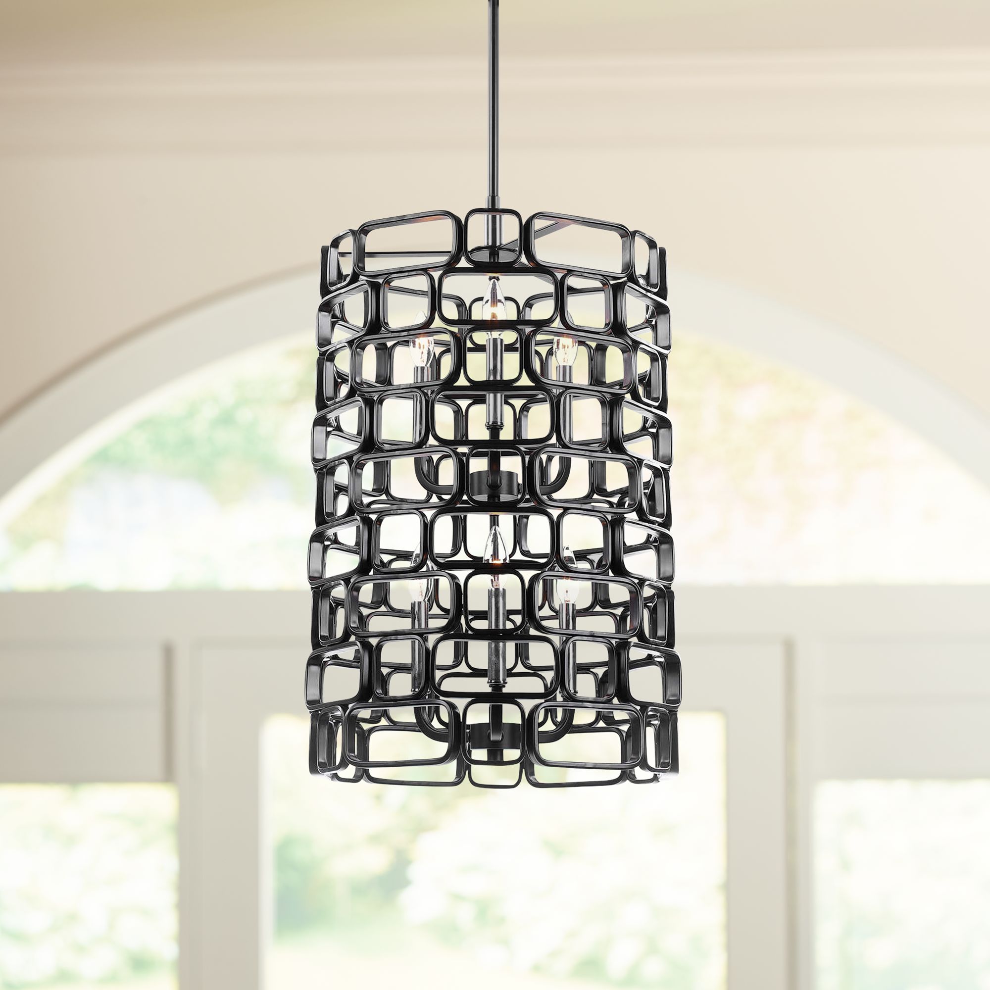 Uttermost Becton Matte Black 6-Light. Pendant Light