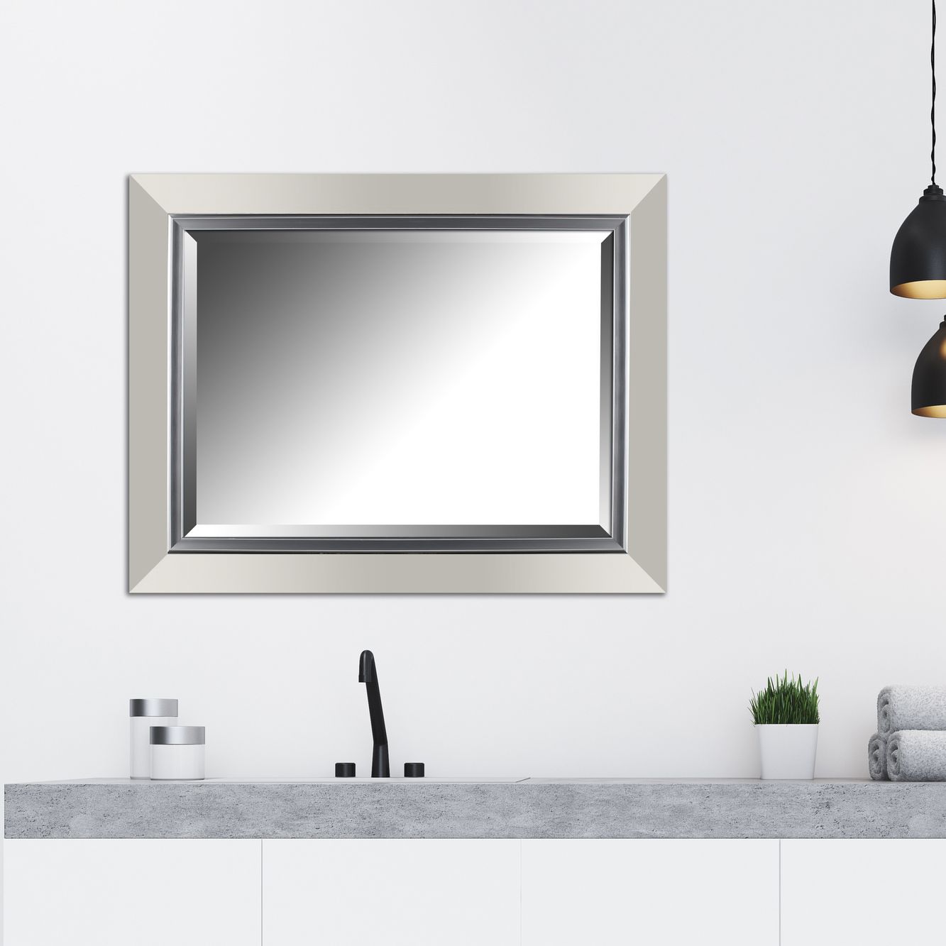 Northwood Silver Leaf Gradient 27 1/4" x 35 Wall Mirror