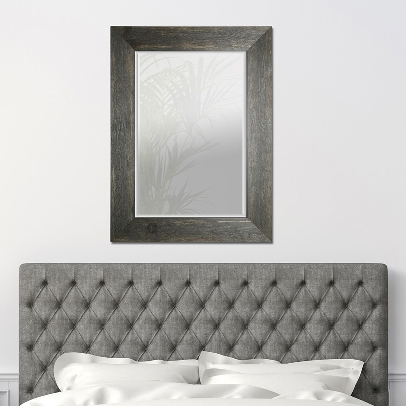 Northwood Black Hand-Stained 34" x 46" Wood Wall Mirror