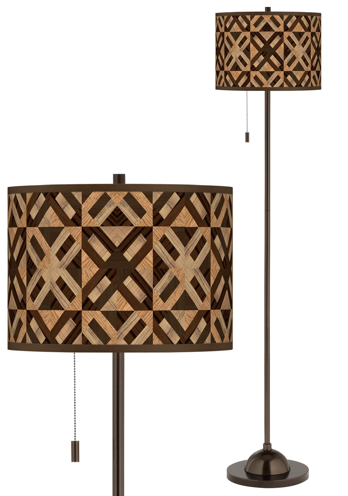 American Woodwork Giclee Glow Bronze Club Floor Lamp
