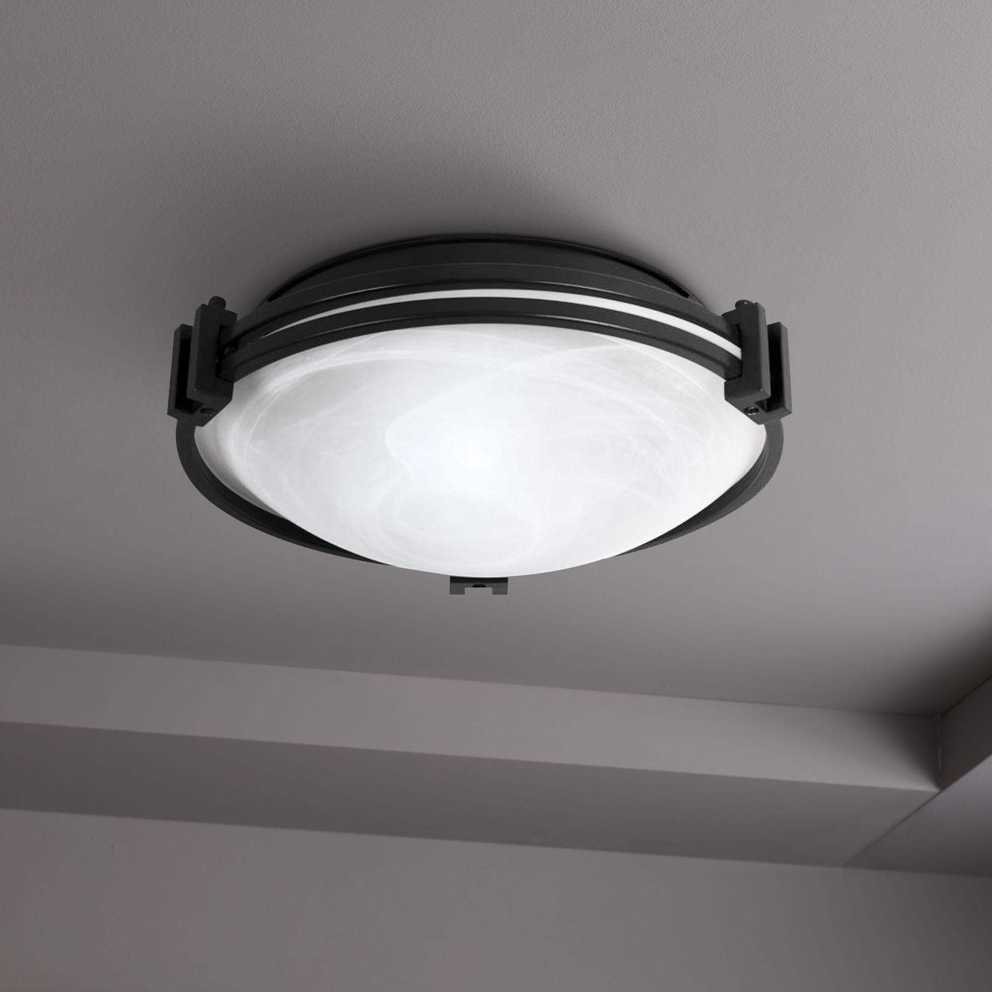 Possini Euro Deco 12 3/4" Wide Black Ceiling Light