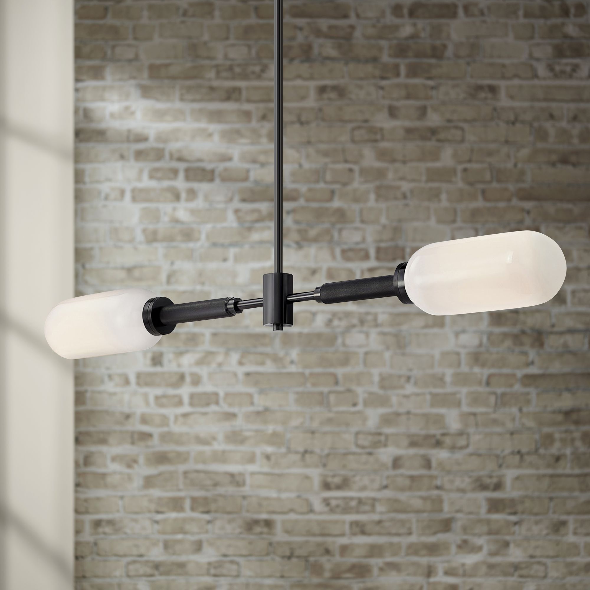 Annex 47 1/2" Wide Anodized Black 2-Light Island Pendant