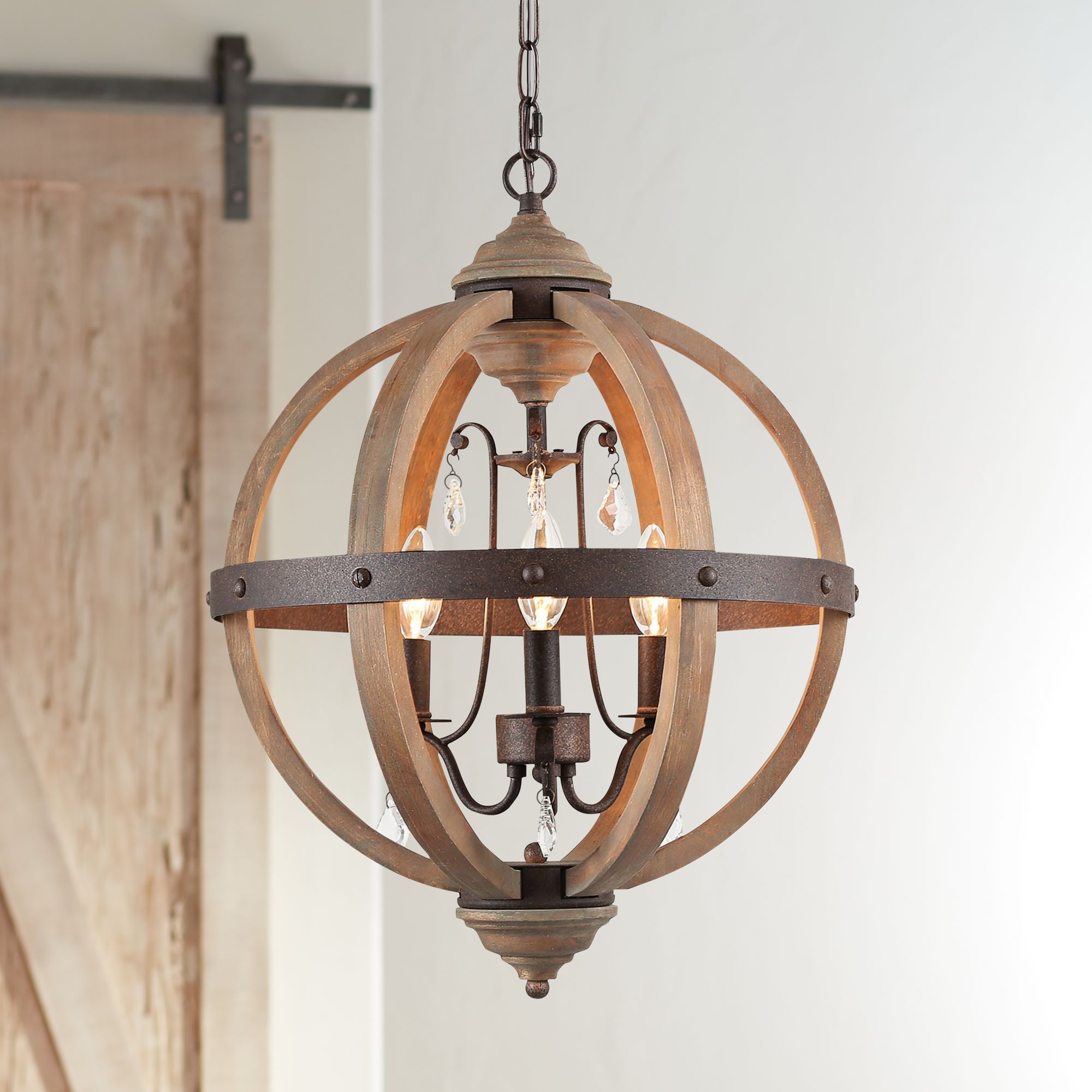 Navejo 15 1/2" Wide Bronze 3-Light Orb Chandelier