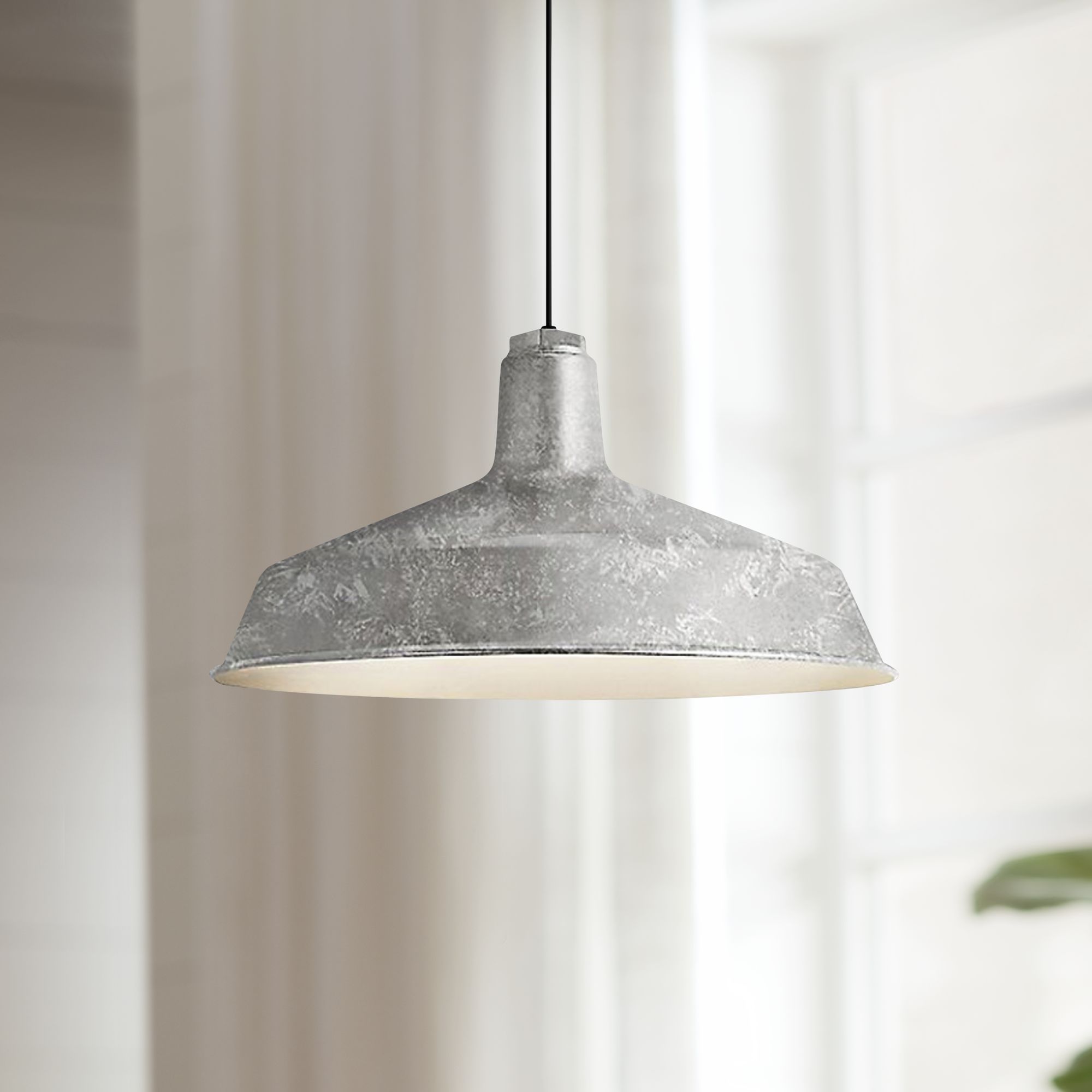 Troy RLM Standard 16" Wide Galvanized Aluminum Pendant Light