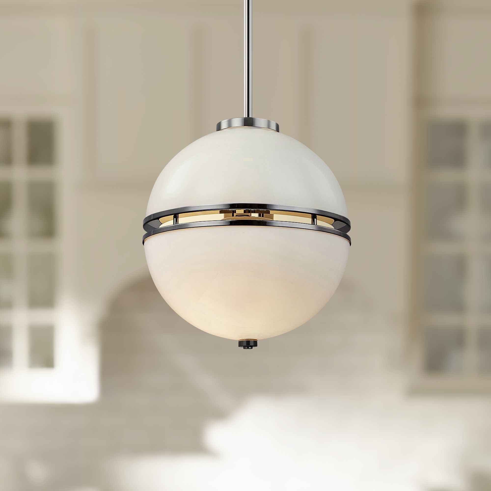 Split 13" Wide Smoked Chrome Orb Pendant Light 85P15 Lamps Plus