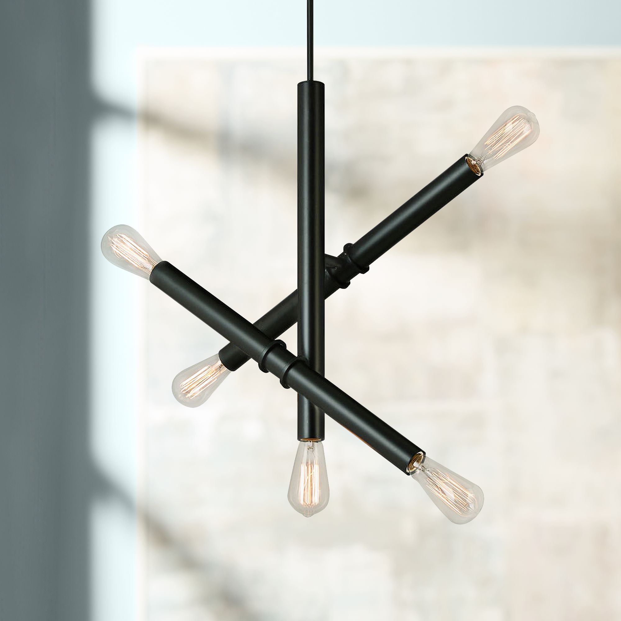 Eglo Drucker 8" Wide 5-Light Black Pendant Light