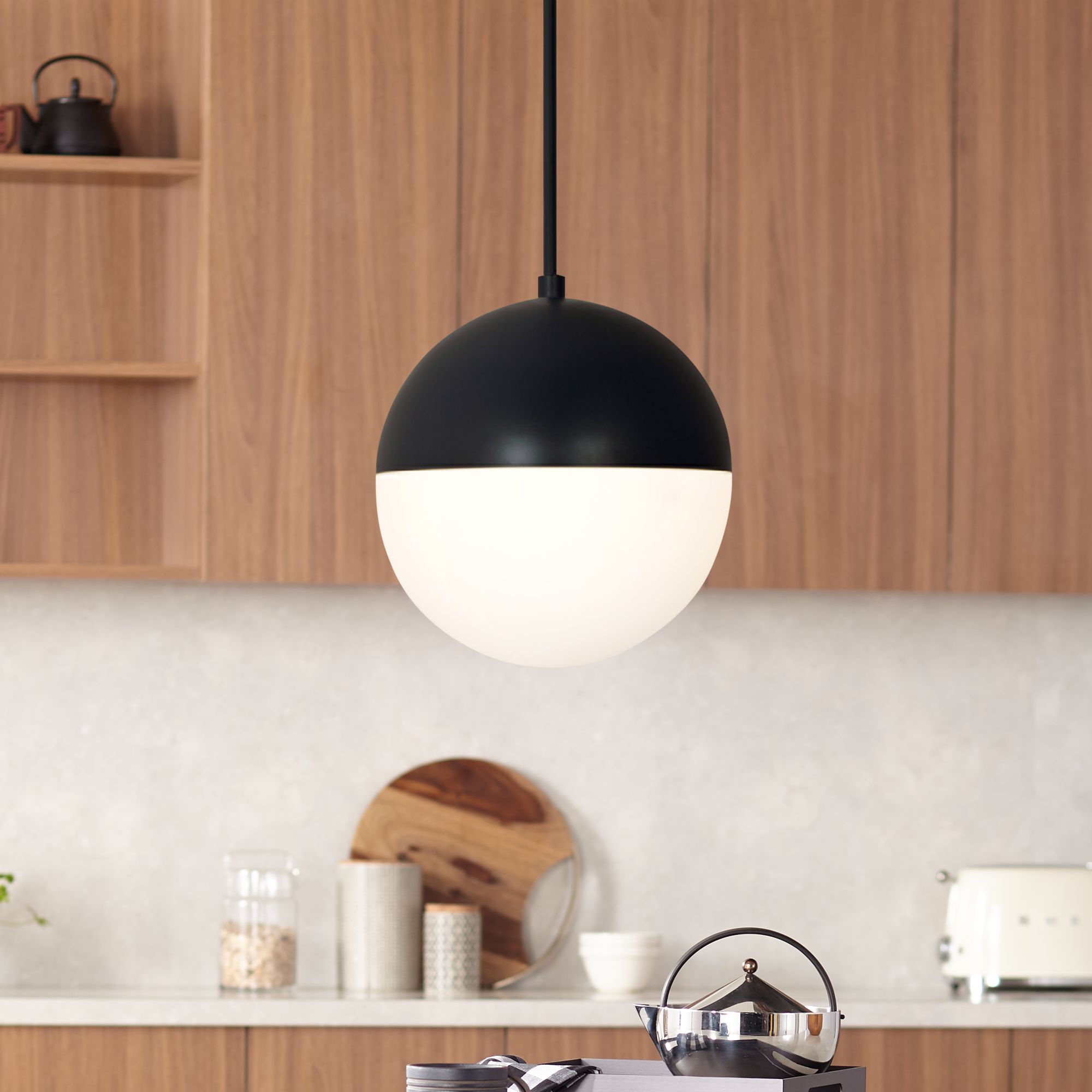 Fusion Ion 10" Wide Matte Black LED Mini Pendant