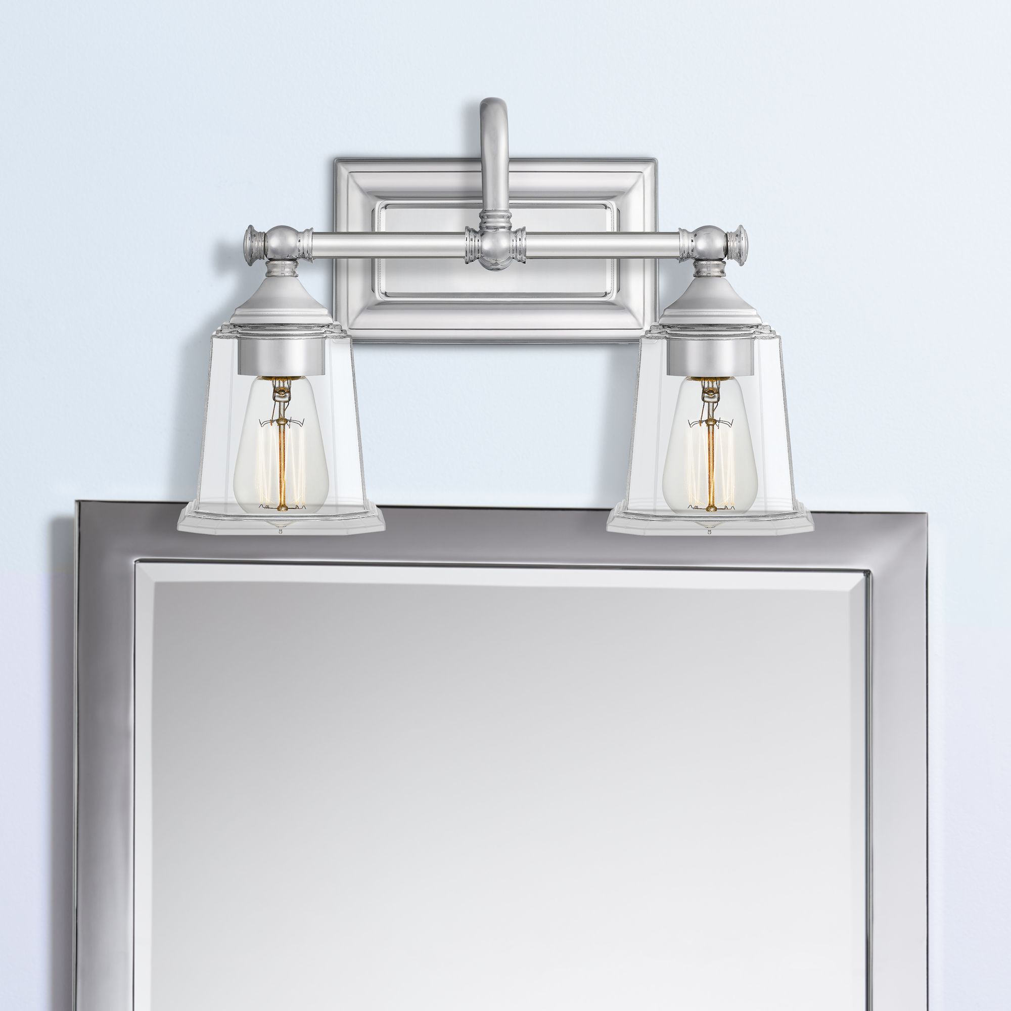 Quoizel Nicholas 10"H Polished Chrome 2-Light Wall Sconce