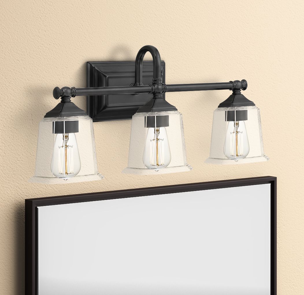 Quoizel Nicholas 22" Wide Earth Black 3-Light Bath Light