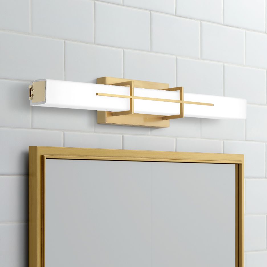 Quoizel Gemini 28 1/4" Wide Aged Brass LED Bath Light