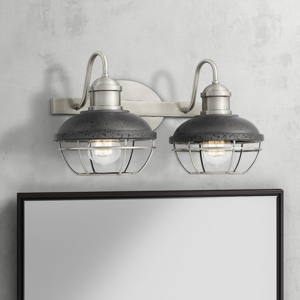 Sandpiper 8 3/4" High Nickel and Iron 2-Light Wall Sconce