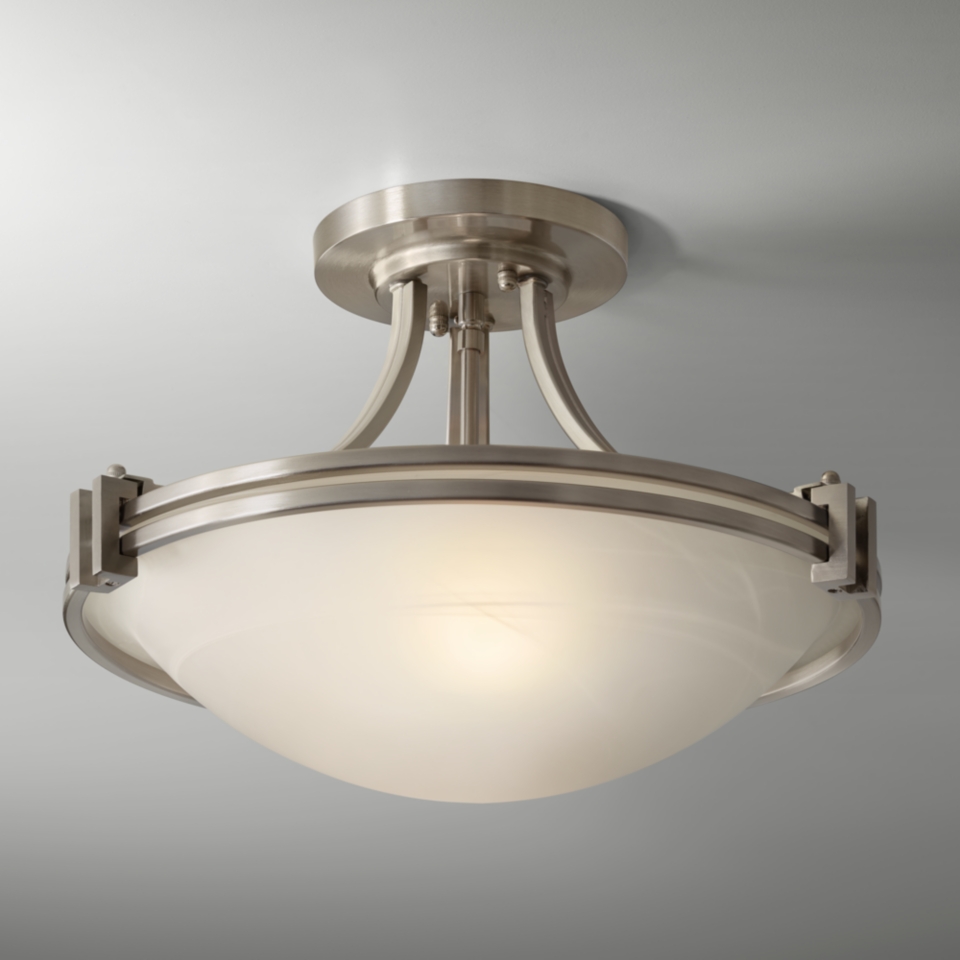 Possini Euro Design Nickel 17" Wide Ceiling Light Fixture   #86200