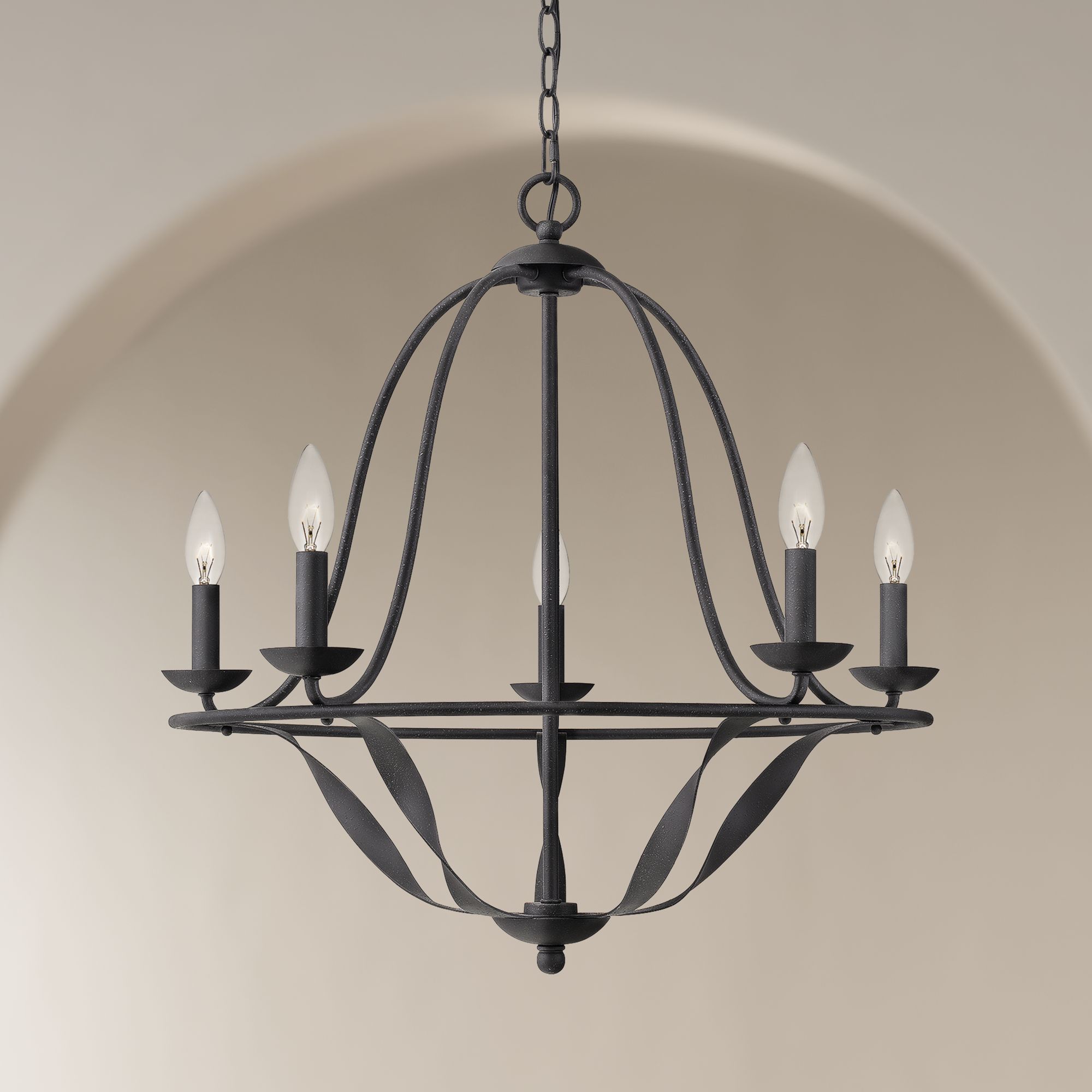 Quoizel Bradbury 25" Wide Gray Ash 5-Light Chandelier