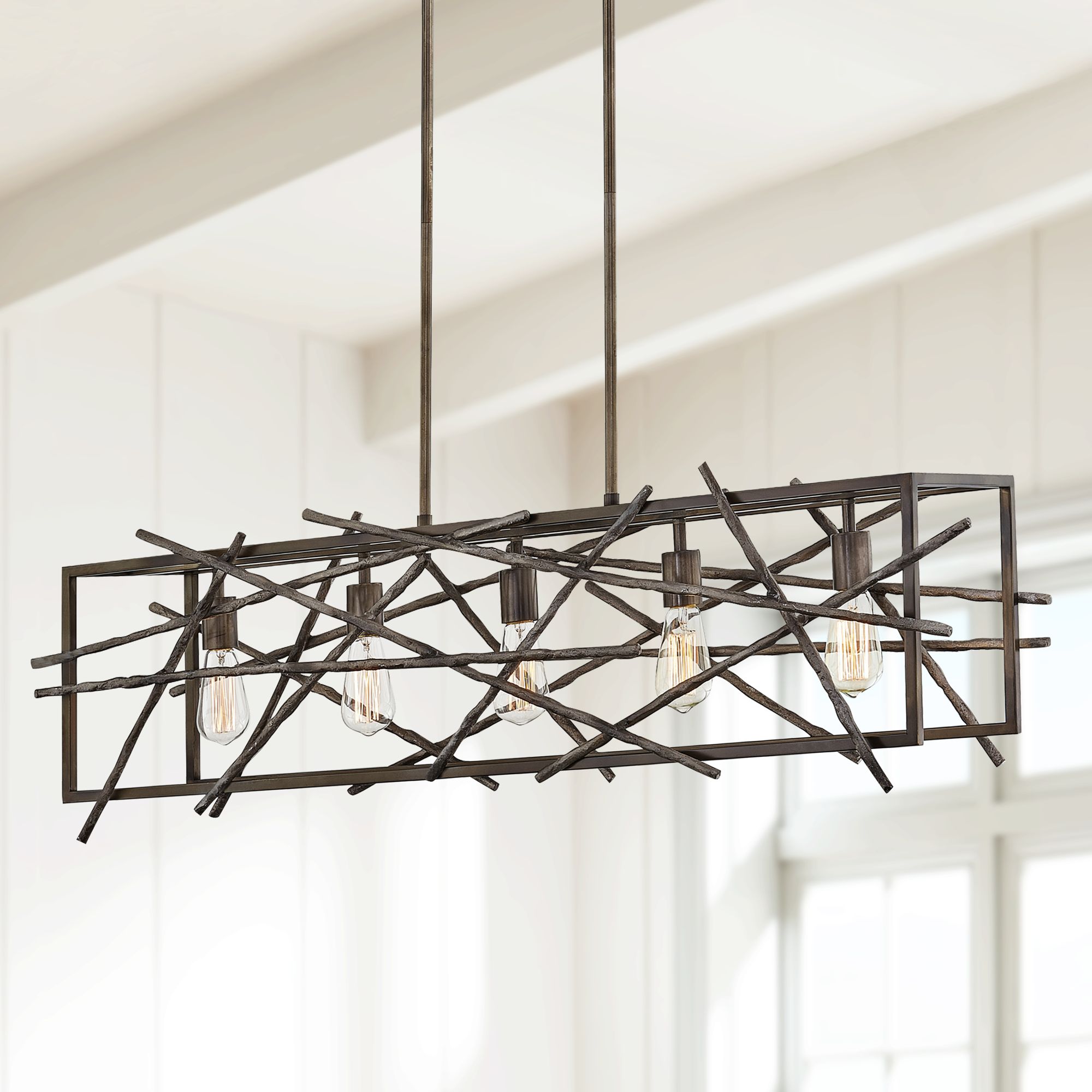 Quoizel Brigham 43 1/4" Wide Bronze 5-Light Island Pendant