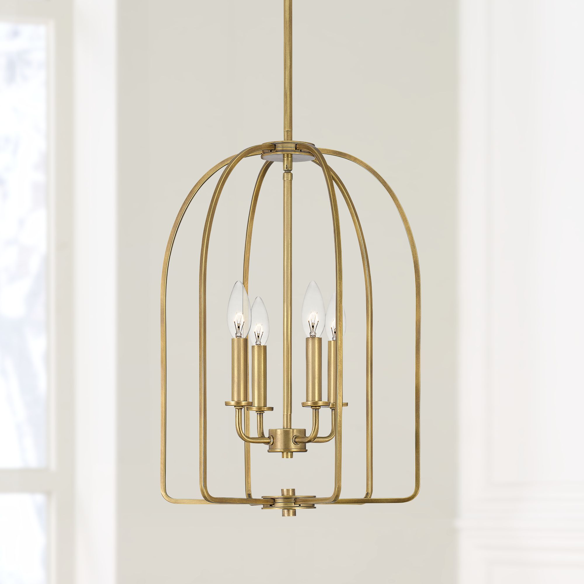 Quoizel Cornell 14" Wide Weathered Brass 4-Light Pendant