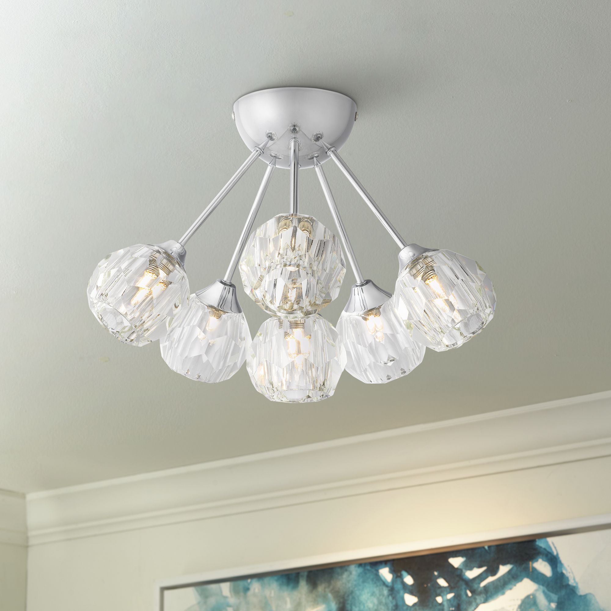 Quoizel Spellbound 16" Wide Chrome 6-Light Ceiling Light