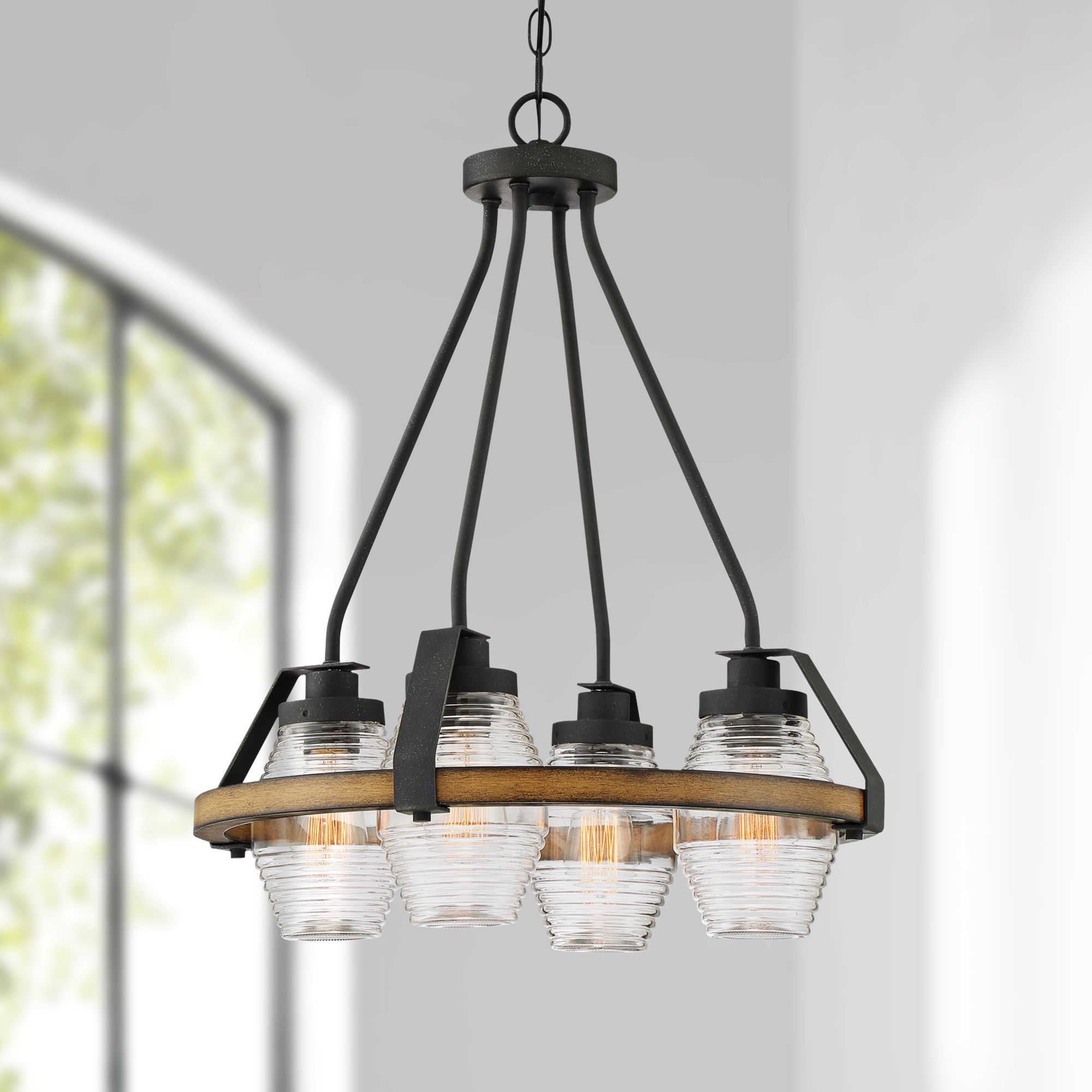 Quoizel Guilford 20" Wide Gray Ash 4-Light Pendant Light
