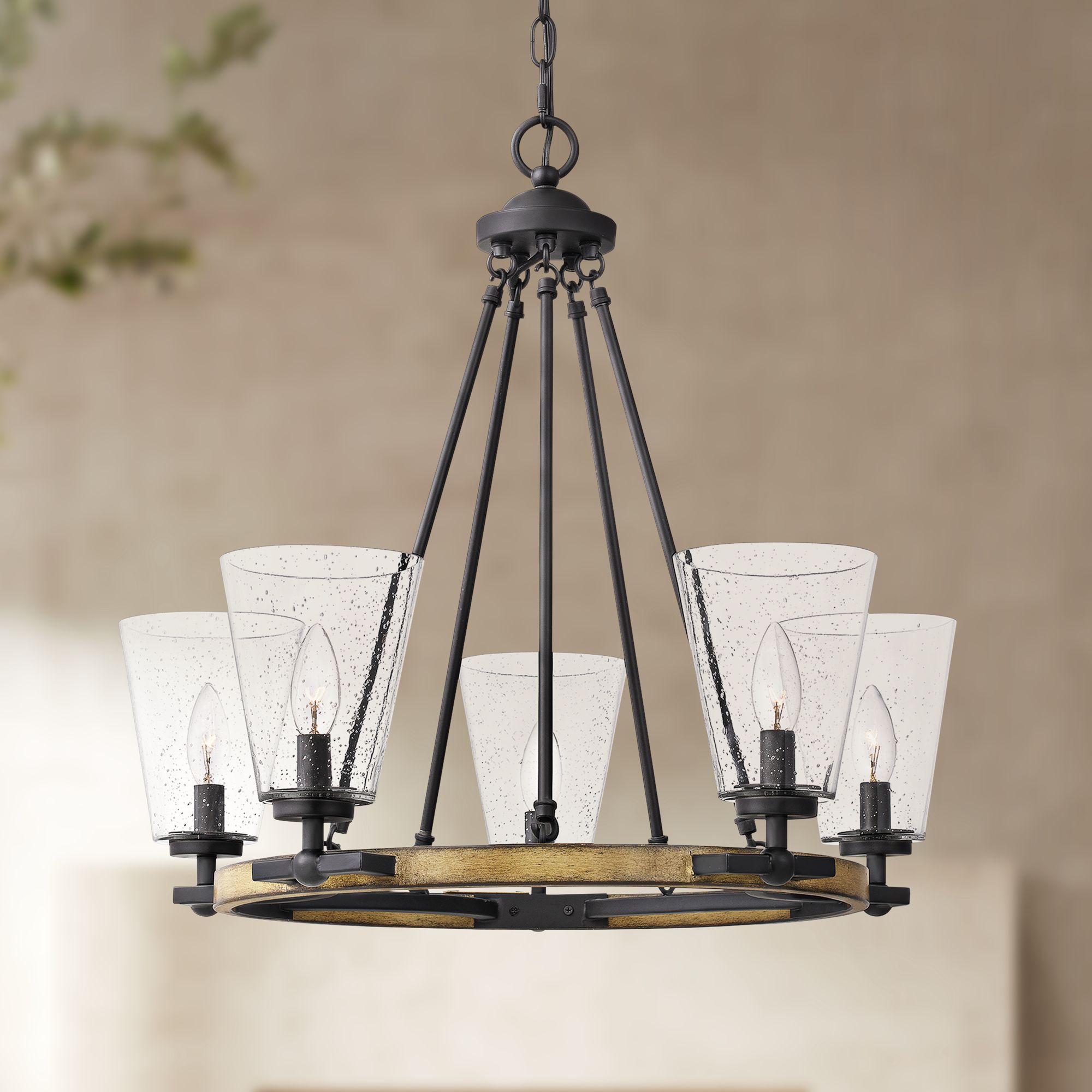 Quoizel Hearst 25 1/4" Wide Matte Black 5-Light Chandelier