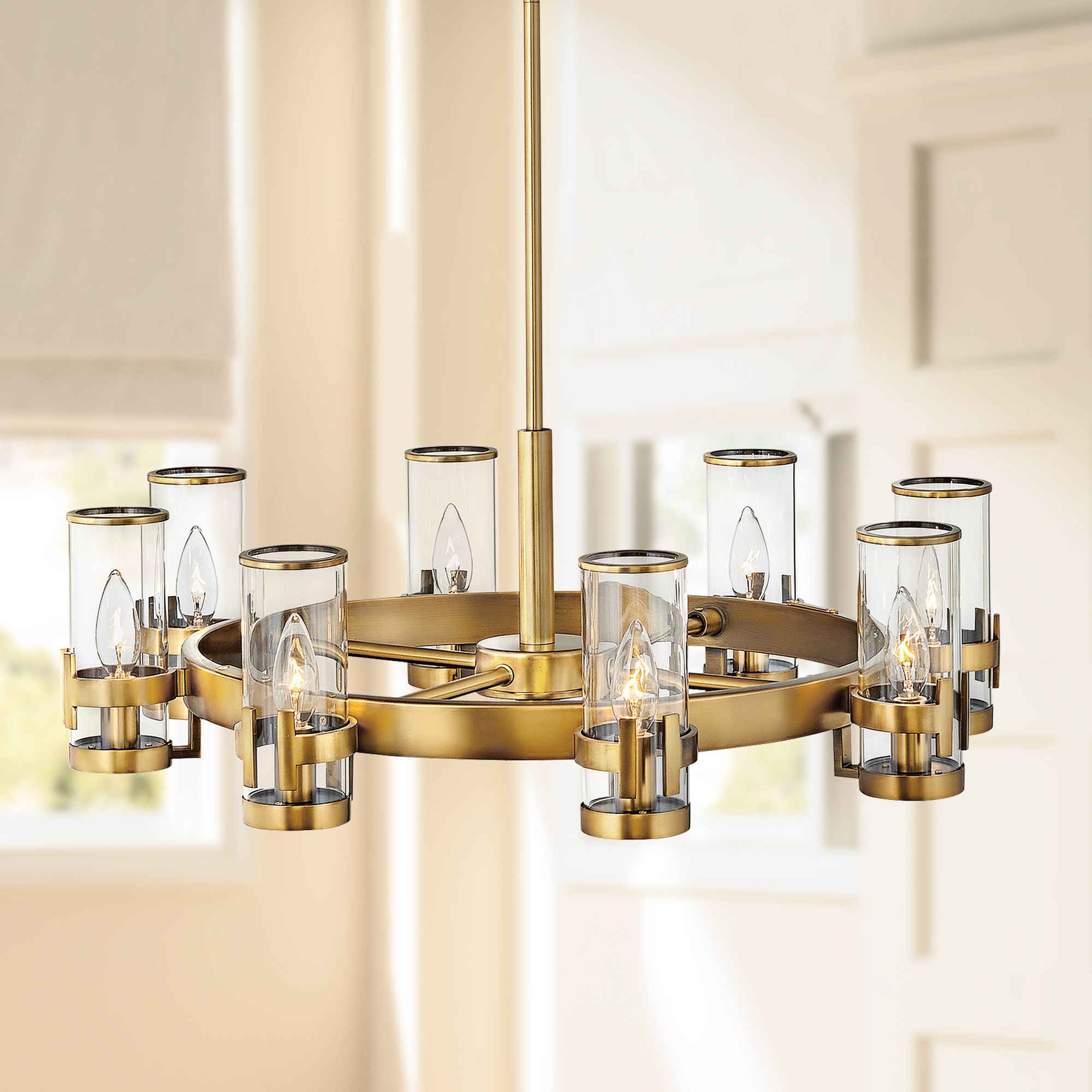 Hinkley Reeve 27"W Heritage Brass 8-Light Ring Chandelier