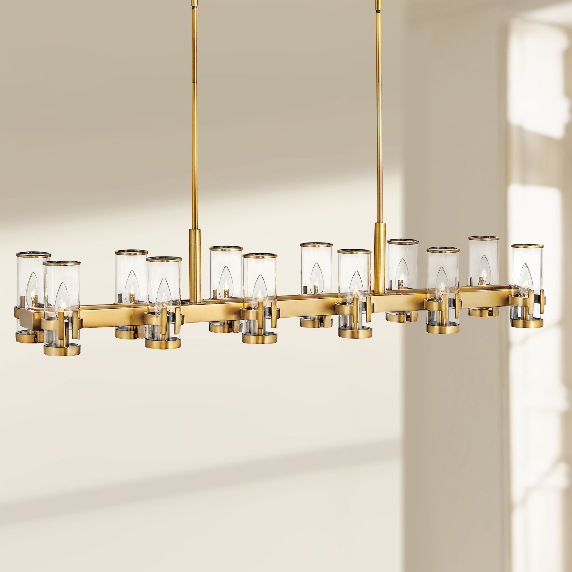Hinkley Reeve 46"W Heritage Brass 12-Light Island Chandelier