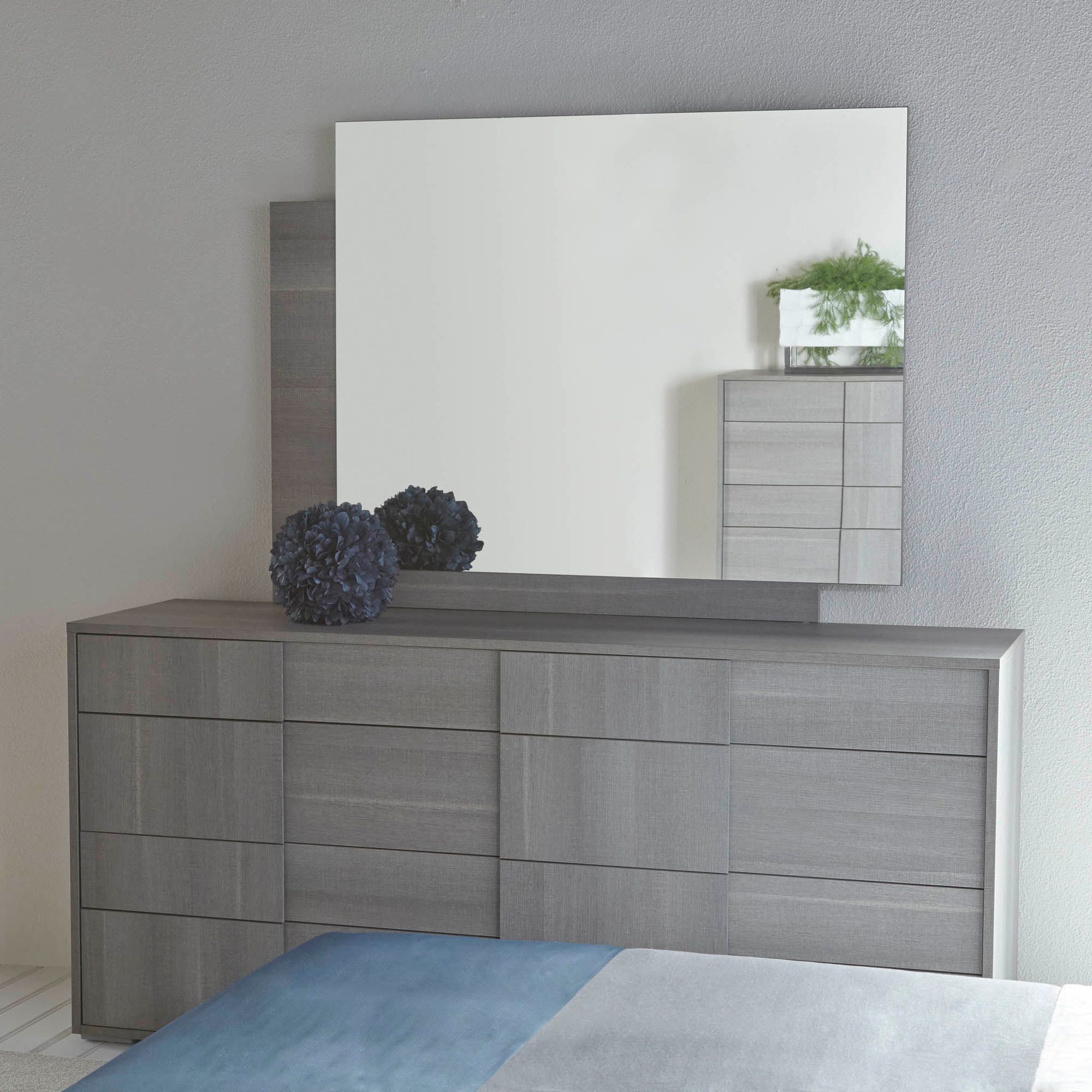 Forte 70" Wide Matte Gray Wood 8-Drawer Double Dresser