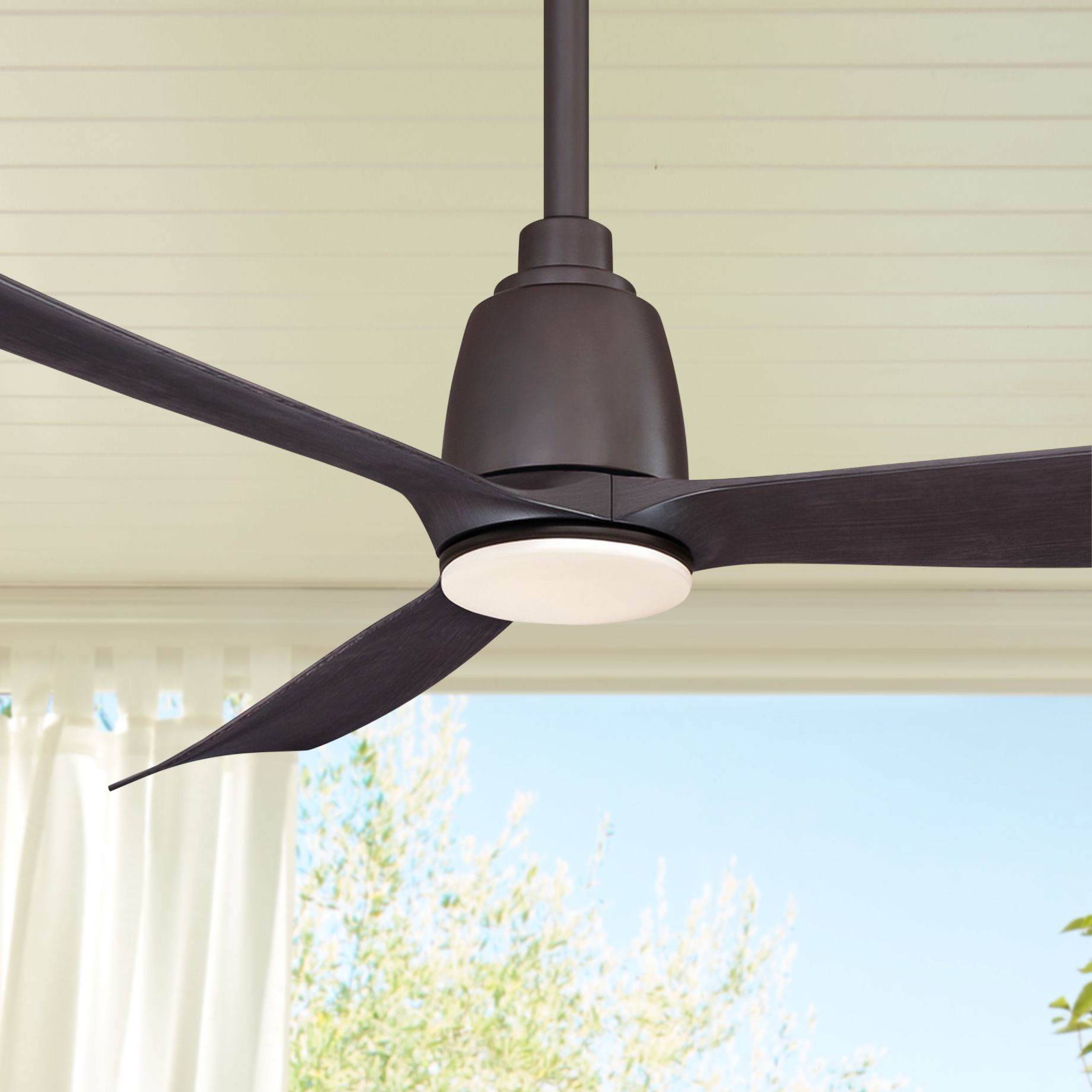 52" Fanimation Kute Dark Bronze Damp LED Ceiling Fan