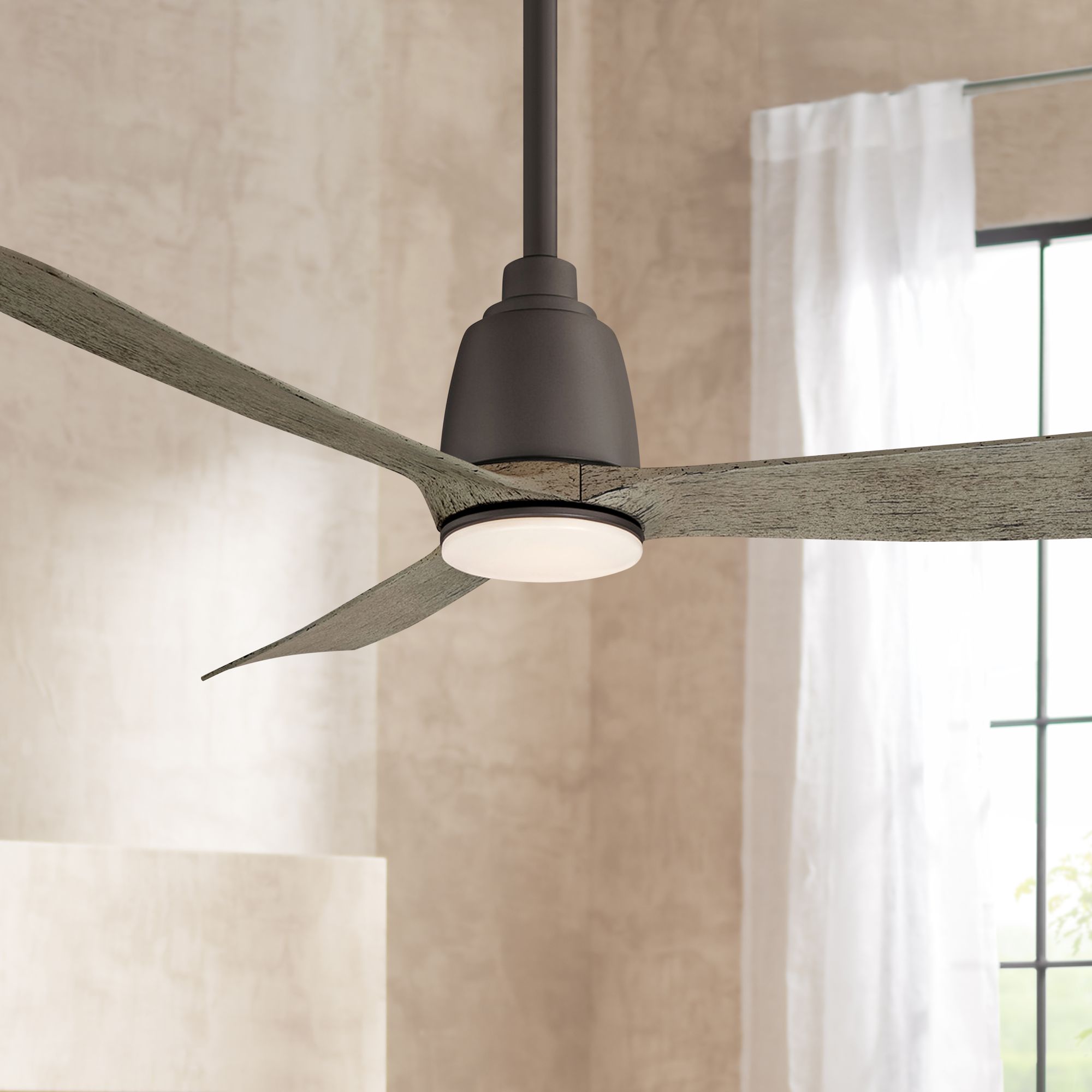 44" Fanimation Kute Matte Greige Damp LED Ceiling Fan