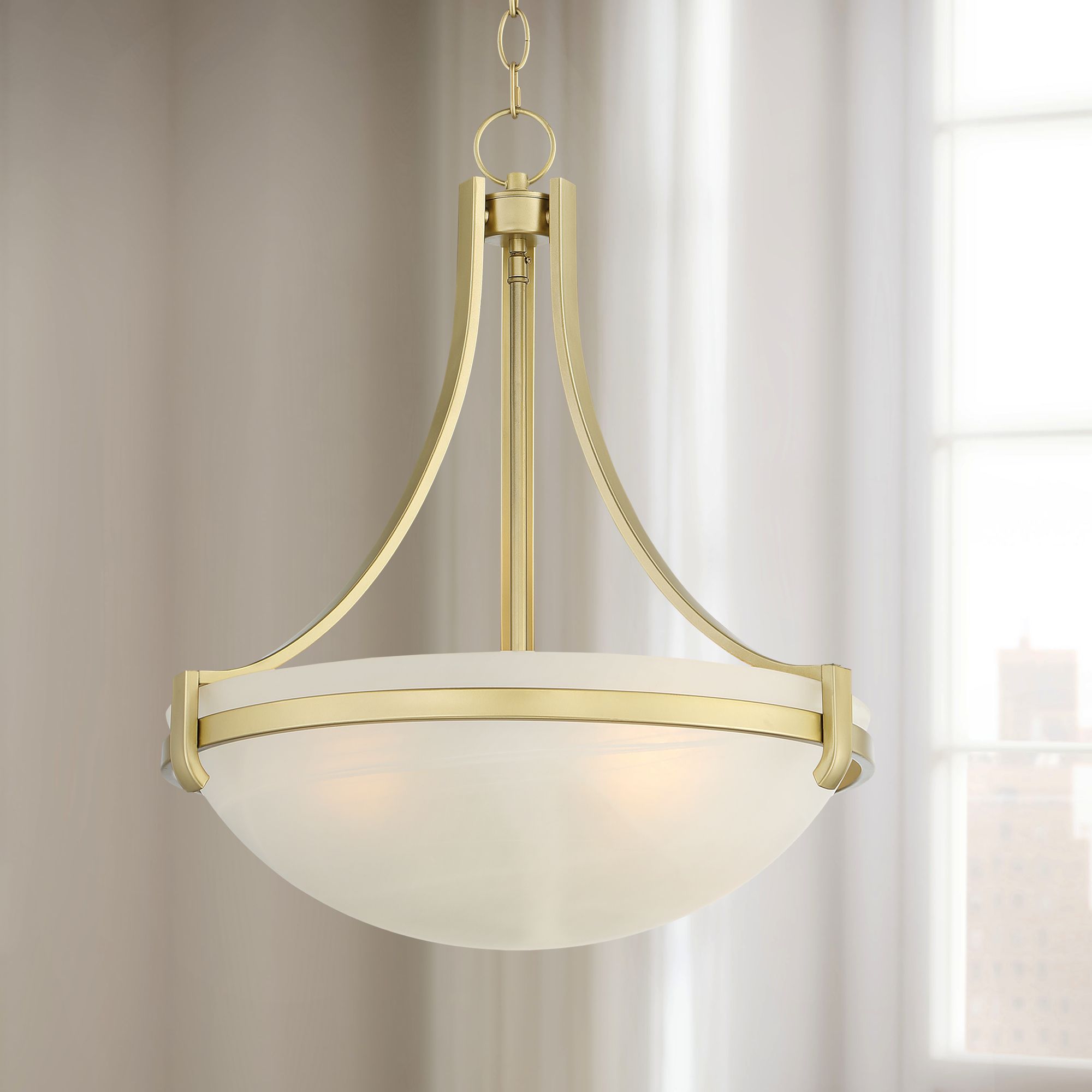 Mallot 20" Wide Soft Gold Glass Bowl Pendant Light