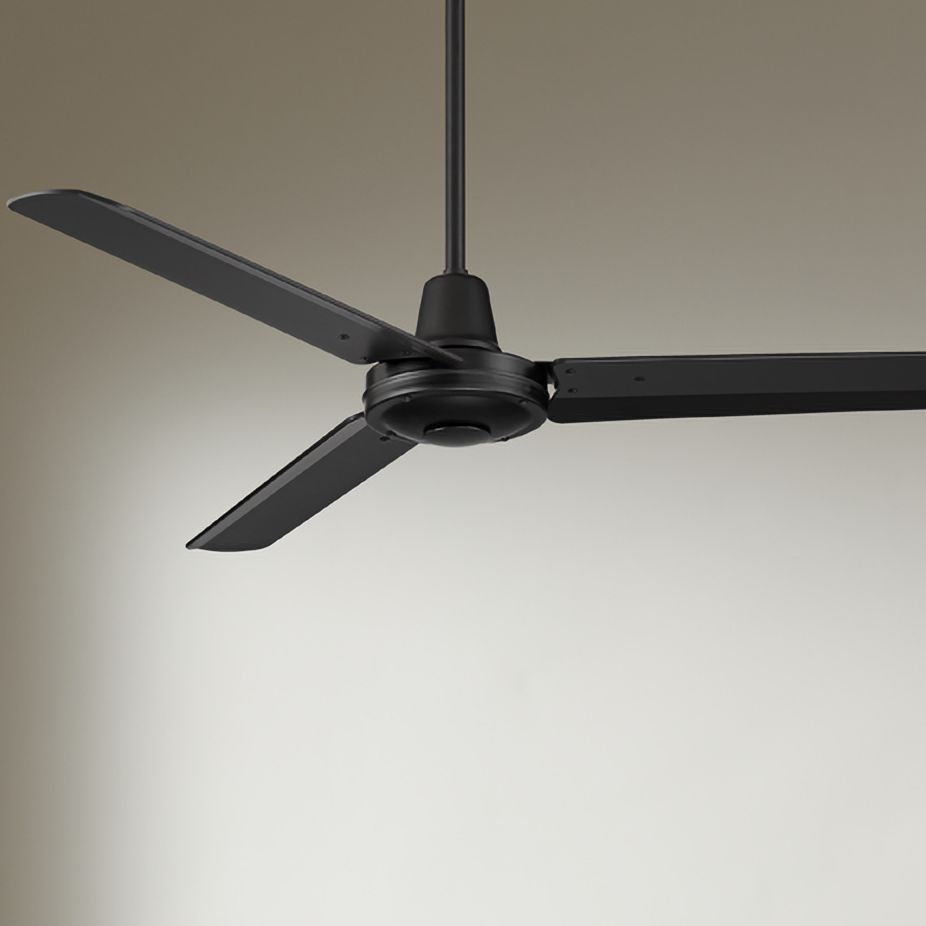 52" Plaza DC Matte Black Finish Damp Rated Ceiling Fan