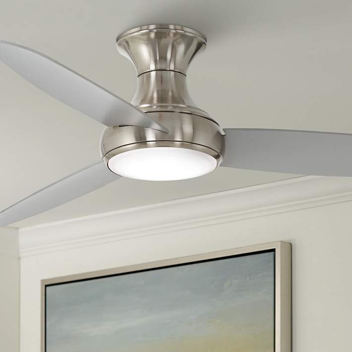 54" Large LED Ceiling Fan Elegant Grey Oak Driftwood Brushed Nickel Office Light 