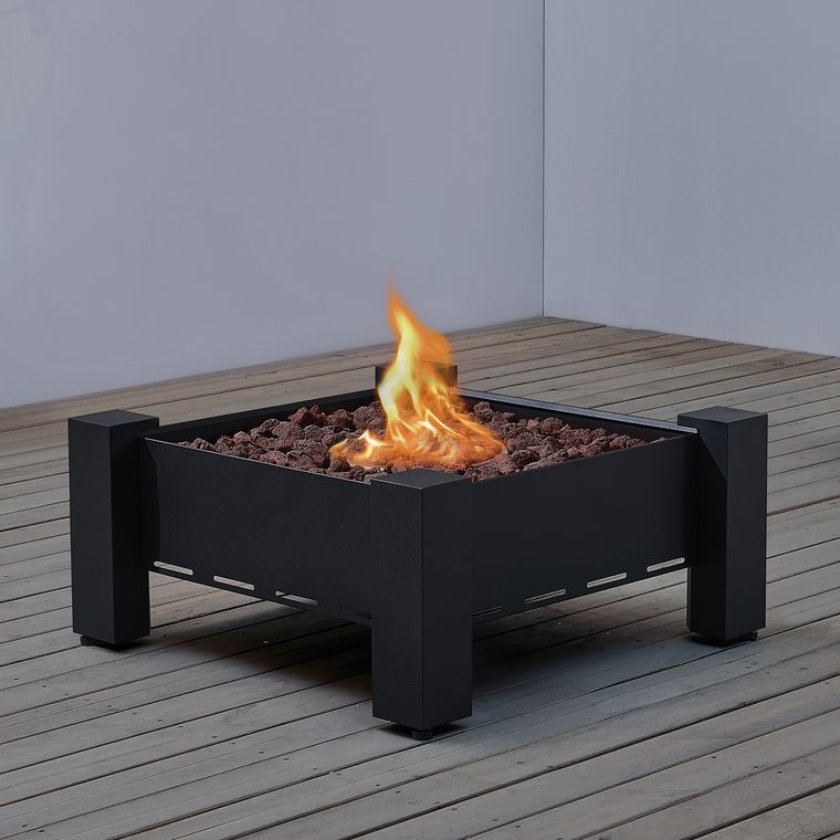 Paisley 30" Wide Dark Charcoal Square Outdoor Gas Fire Pit