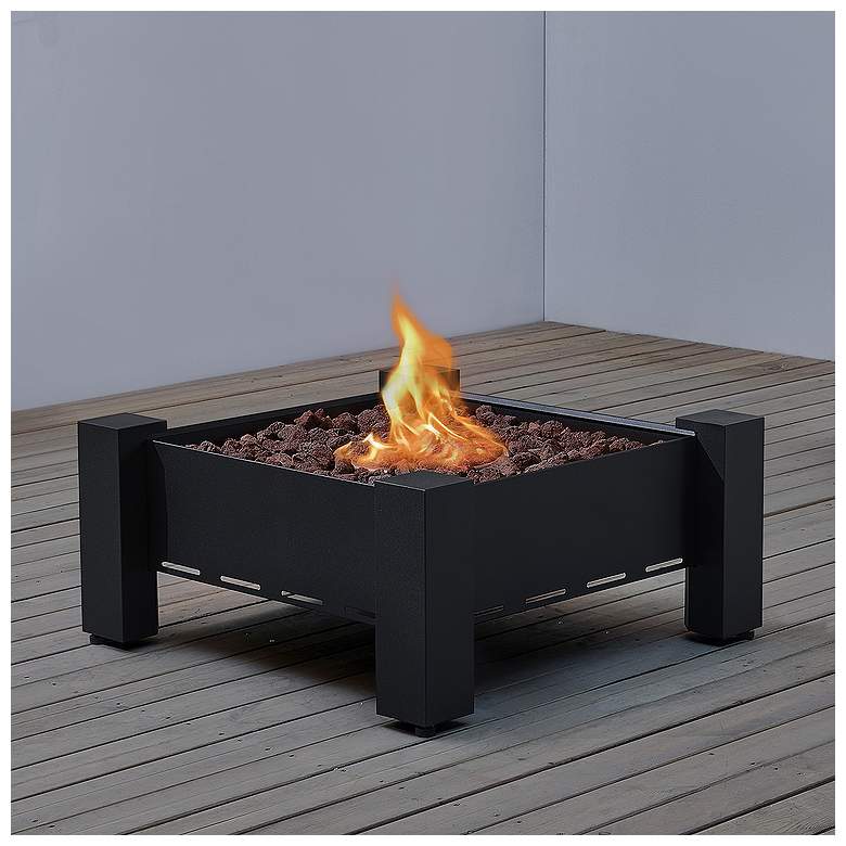 Paisley 30&quot; Wide Dark Charcoal Square Outdoor Gas Fire Pit