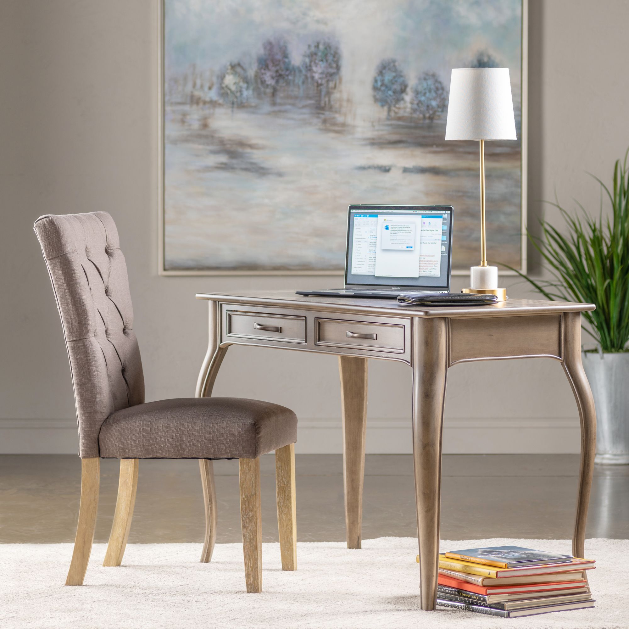 Faulkner 44" Wide 2-Drawer Acacia Wood Writing Desk