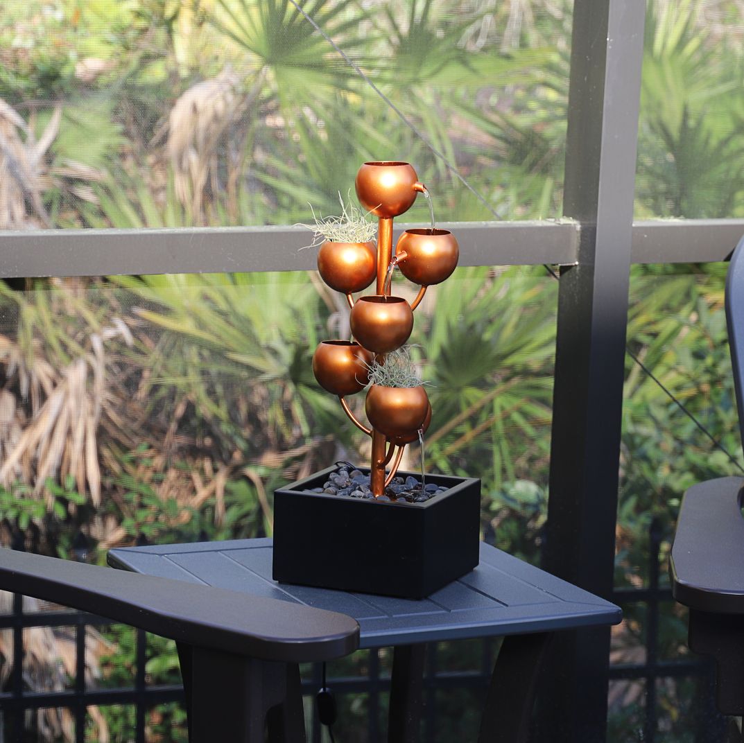 Kenroy Home Hydros 18 1/4"H Matte Copper Tabletop Fountain