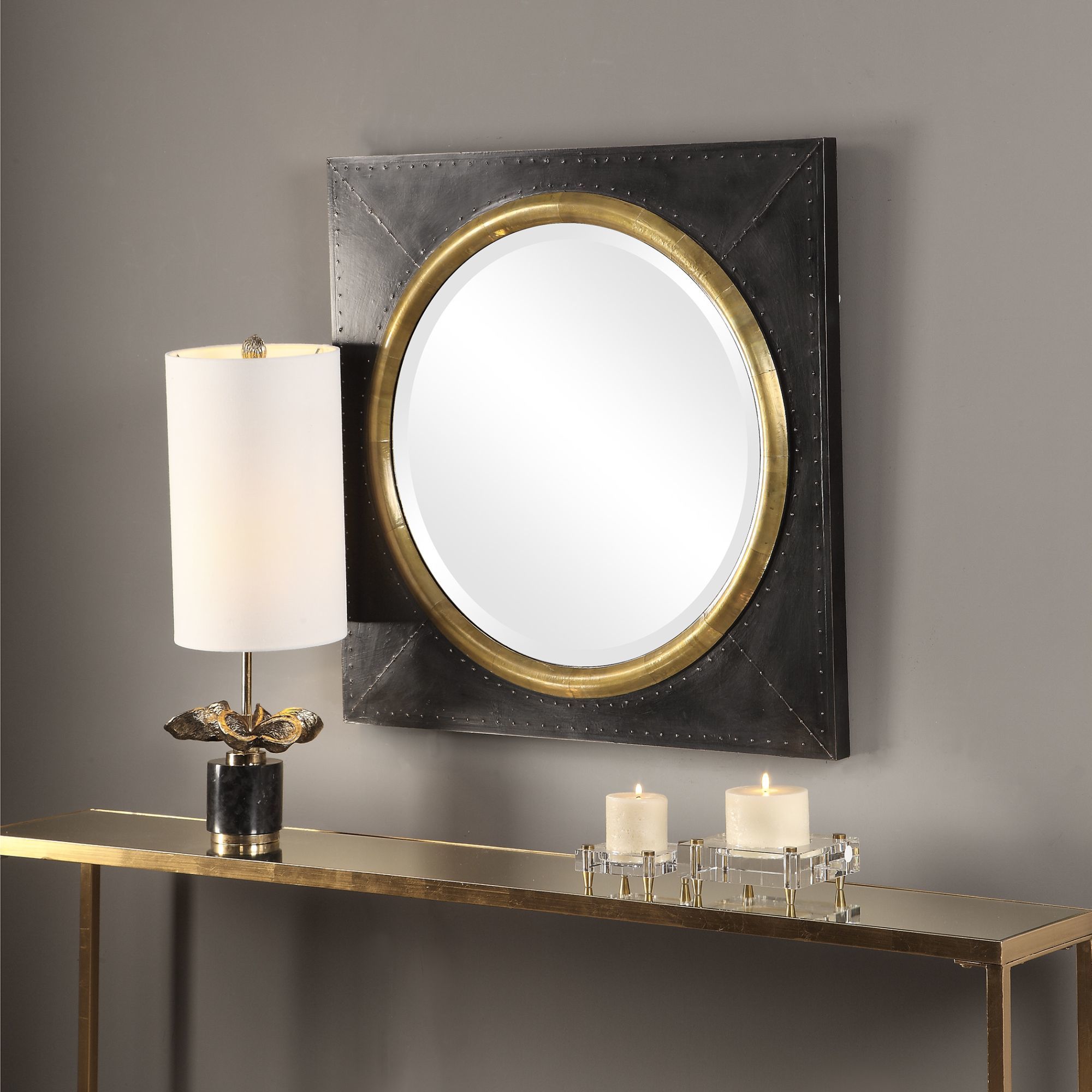 Uttermost Tallik Dark Bronze 30 1/4" Square Wall Mirror