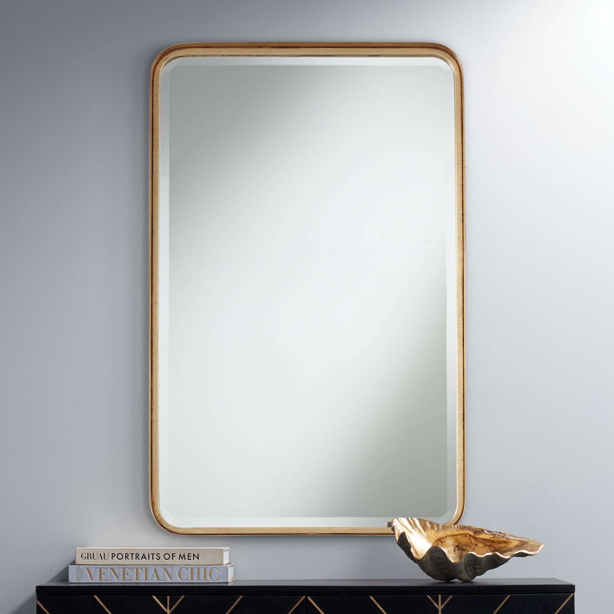 Uttermost Andi Gold 24" x 38 1/4" Rounded Edge Mirror