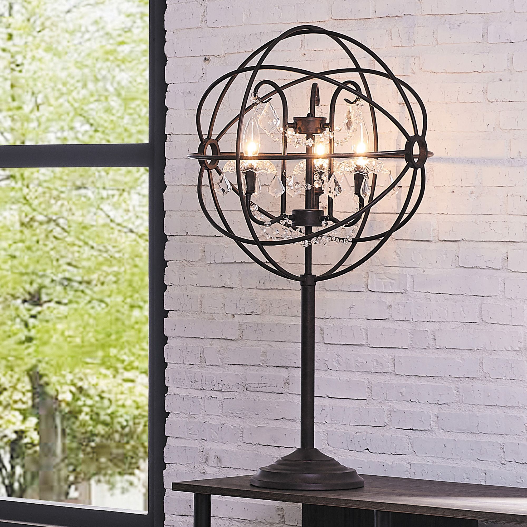 metal orb table lamp