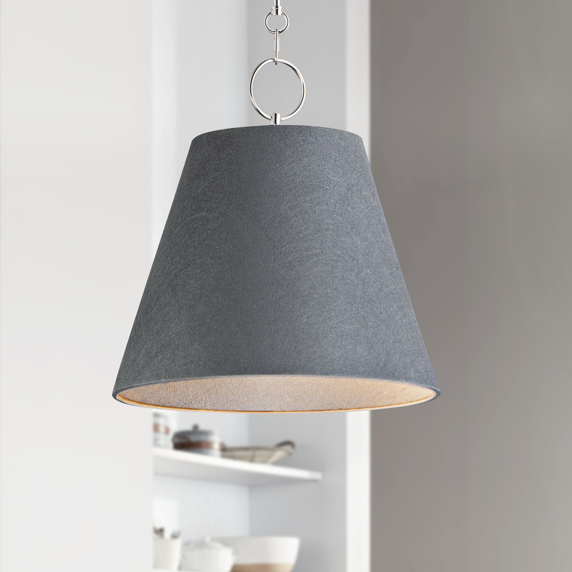 Maxim Acoustic 20"W Polished Nickel and Black Pendant Light