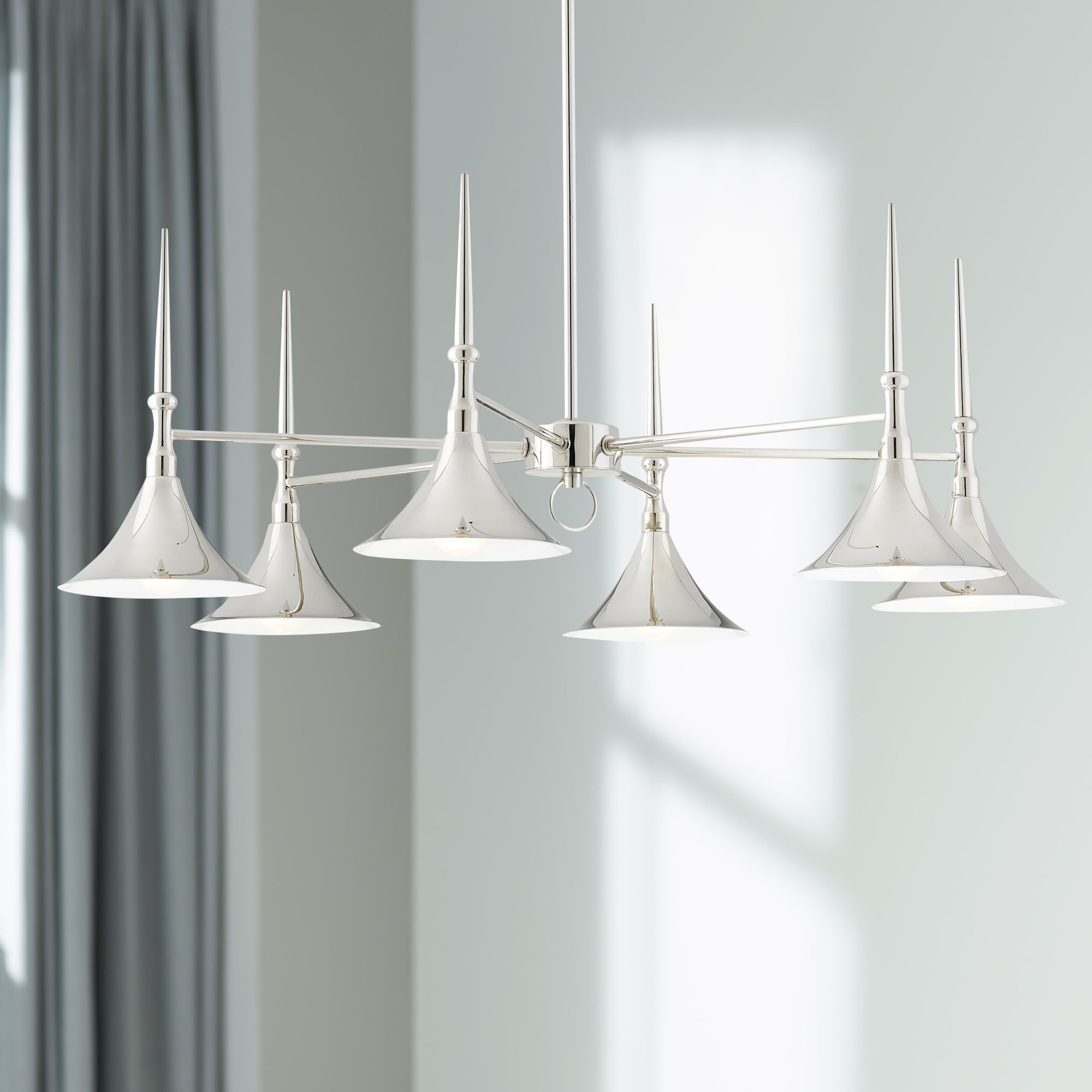 Julian 30 1/2" Wide Polished Nickel 6Light Chandelier 87Y83 Lamps