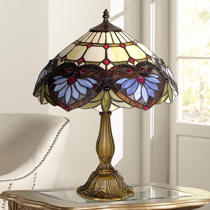 geur Reis sensor Tiffany-Style Heart Pattern 22" High Table Lamp - #88458 | Lamps Plus