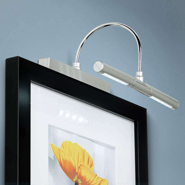 Brushed Metal Battery Powered 13&quot;W Dimmable Picture Light