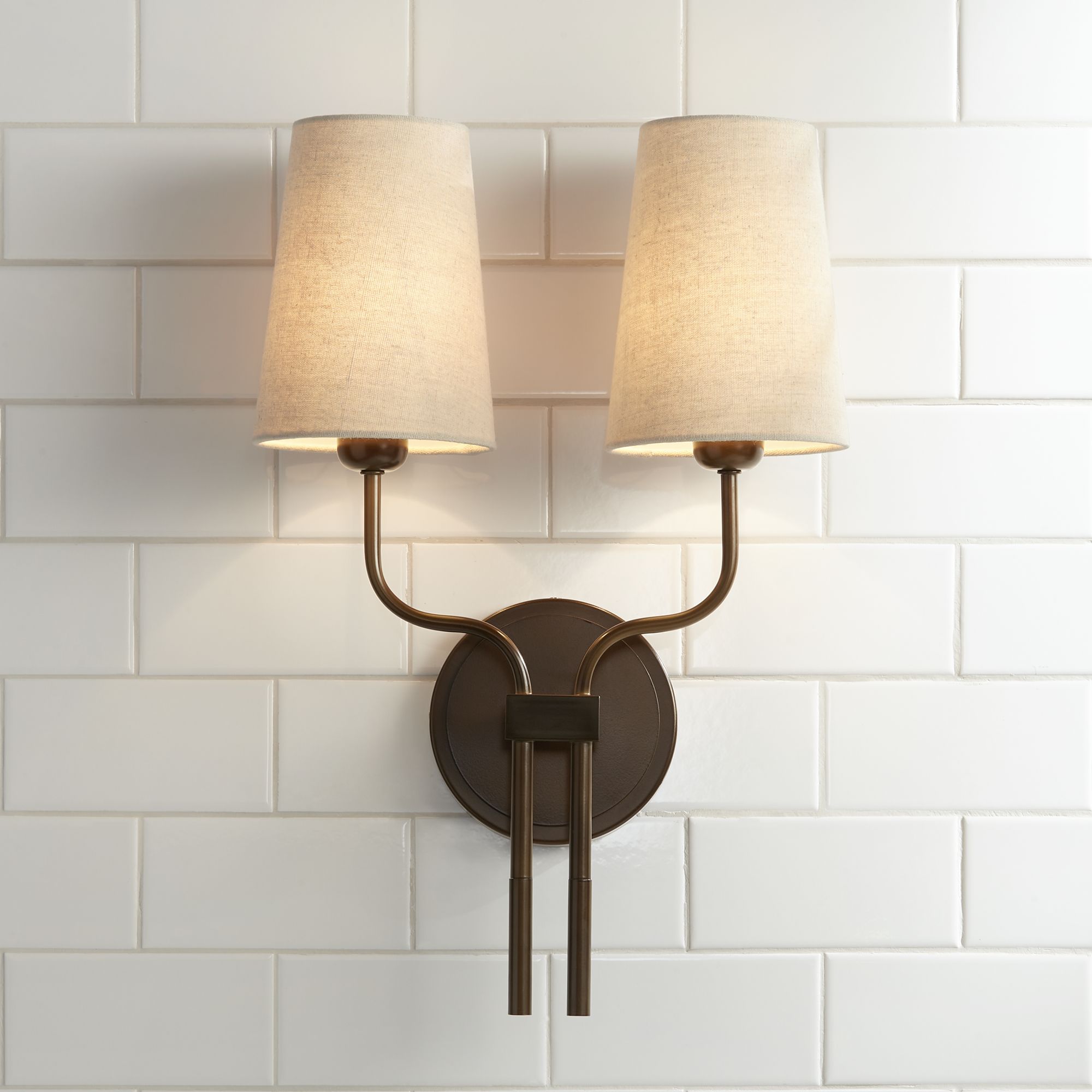 Melody 19 1/2" High Bronze Metal 2-Light Wall Sconce