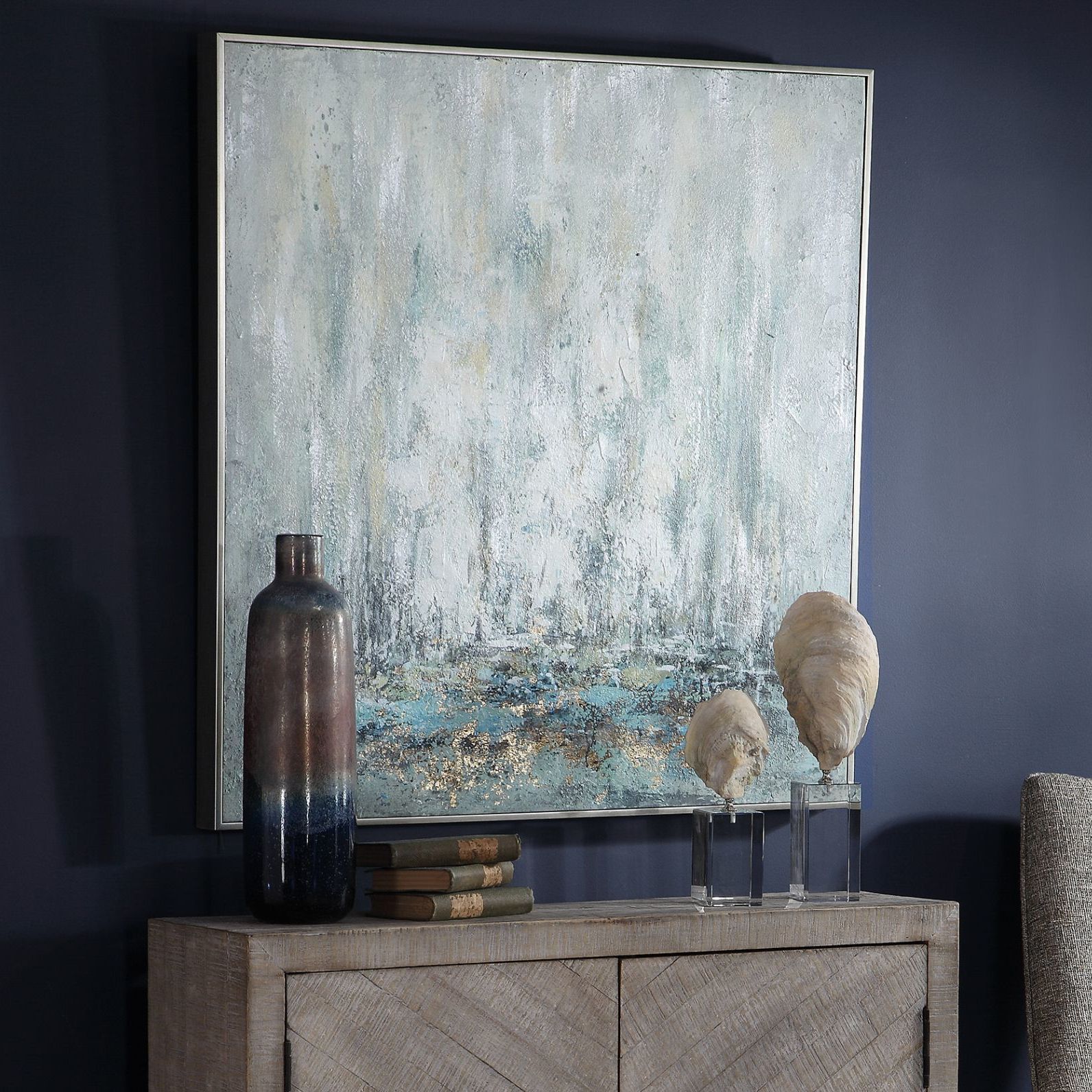 Ghost Ship 36 1/2" Square Hand-Painted Canvas Wall Art