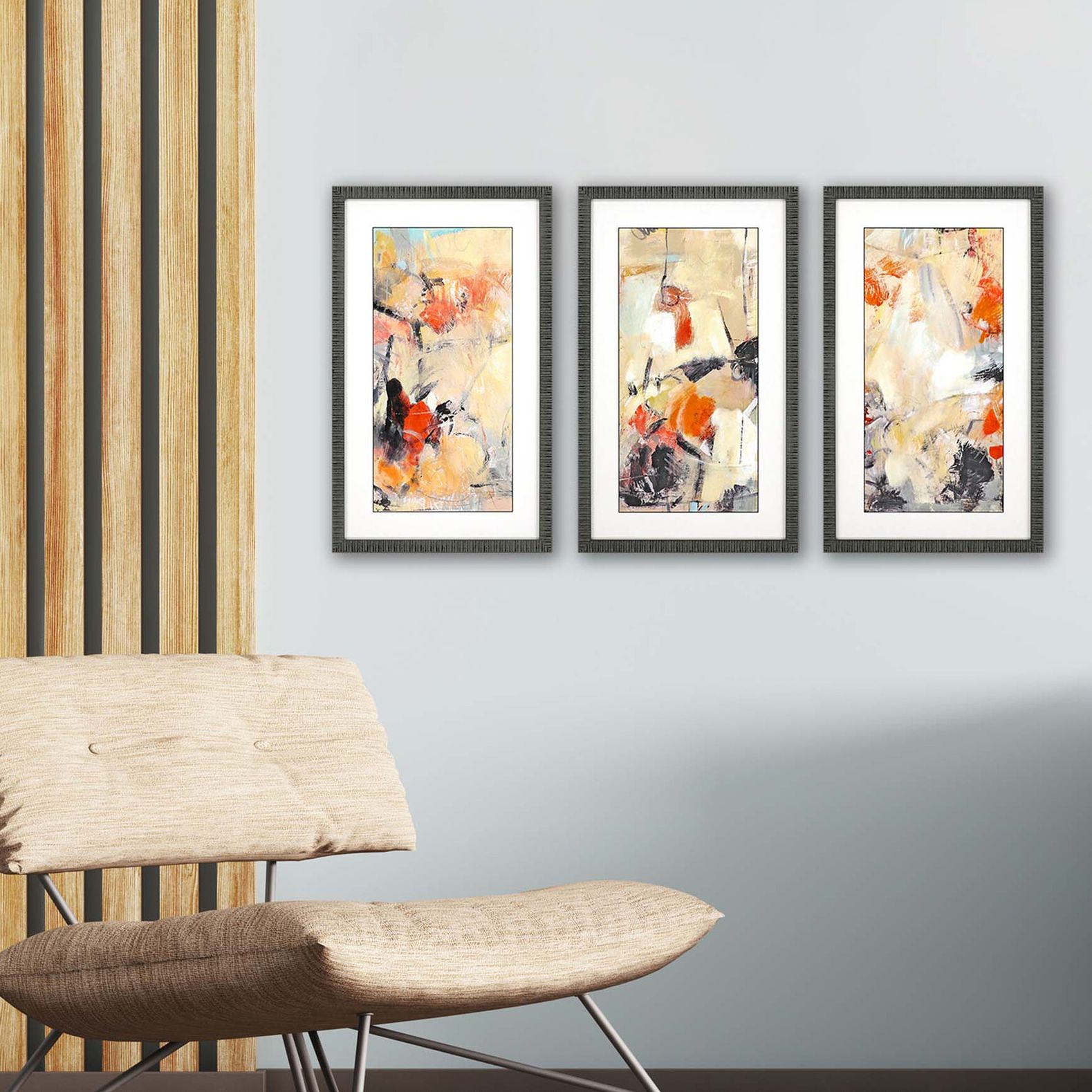 Futurity 31" High 3Piece Rectangular Framed Giclee Wall Art 88G84