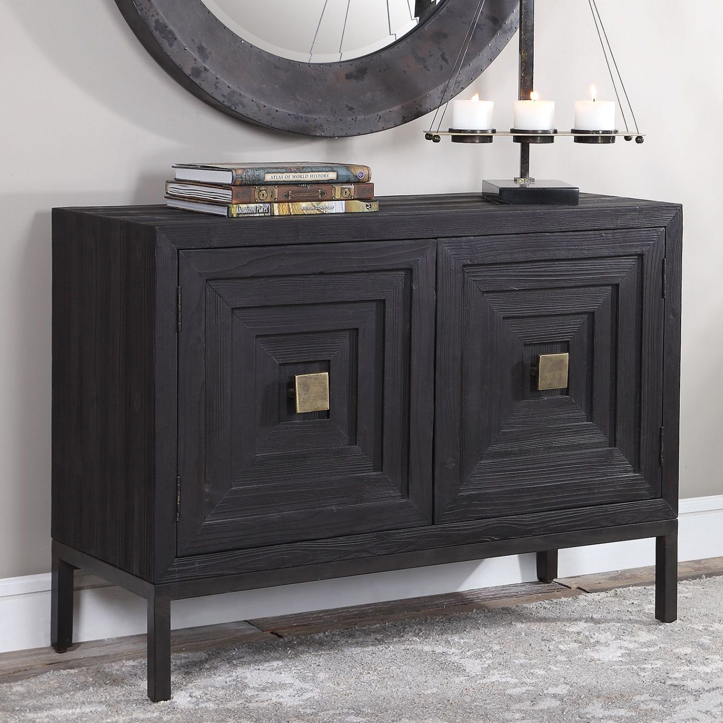 Aiken 43 1/4" Wide Dark Ebony 2-Door Wood Accent Cabinet