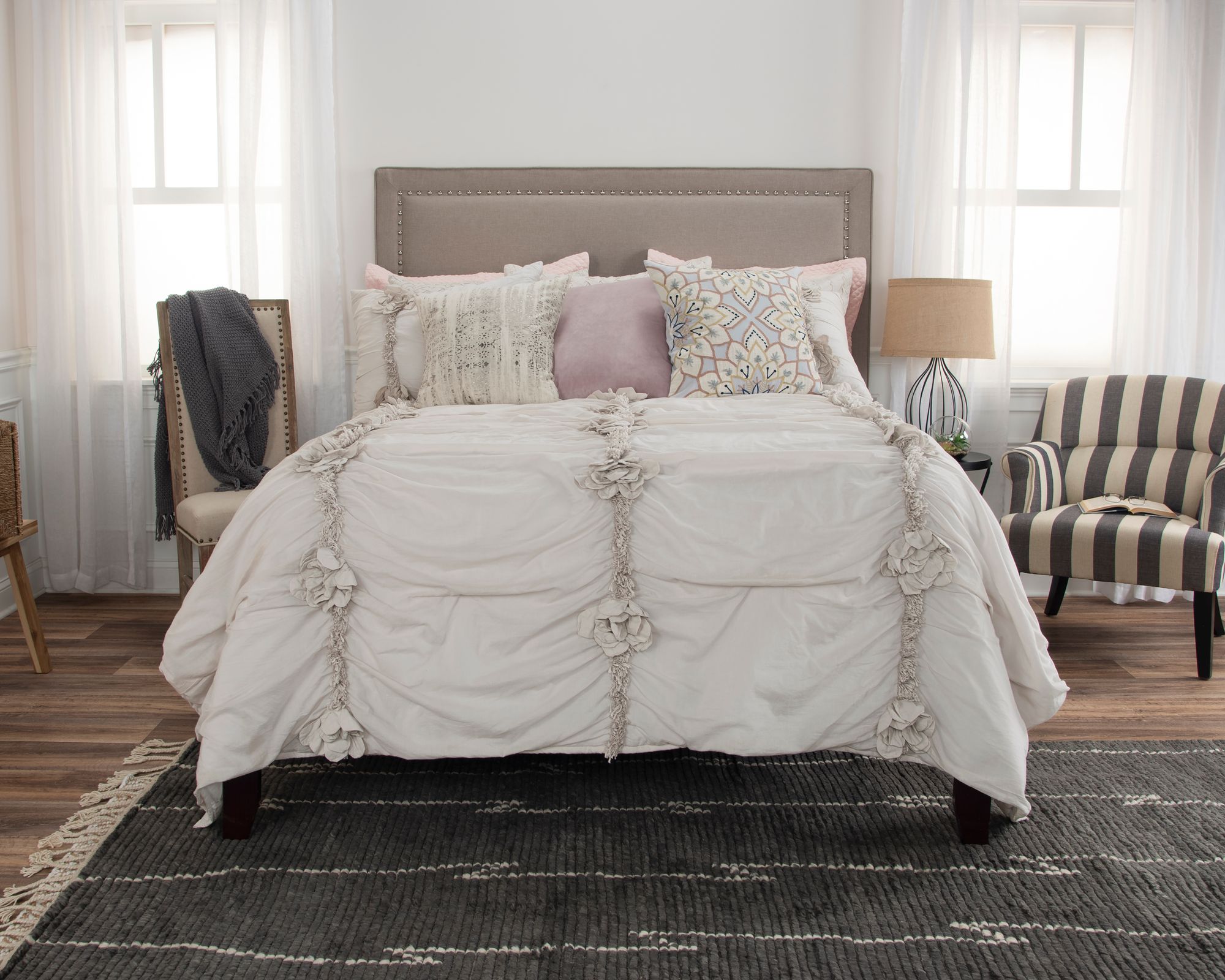 Angelica Rose Tan 12 Piece Bedding Set 89h38 Lamps Plus