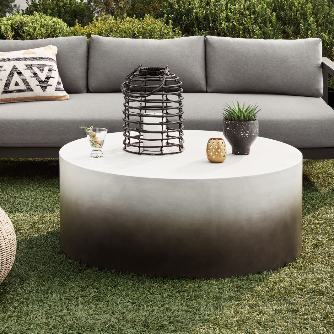 Sheridan 42 1/4" Wide Slate Gray Drum Outdoor Coffee Table