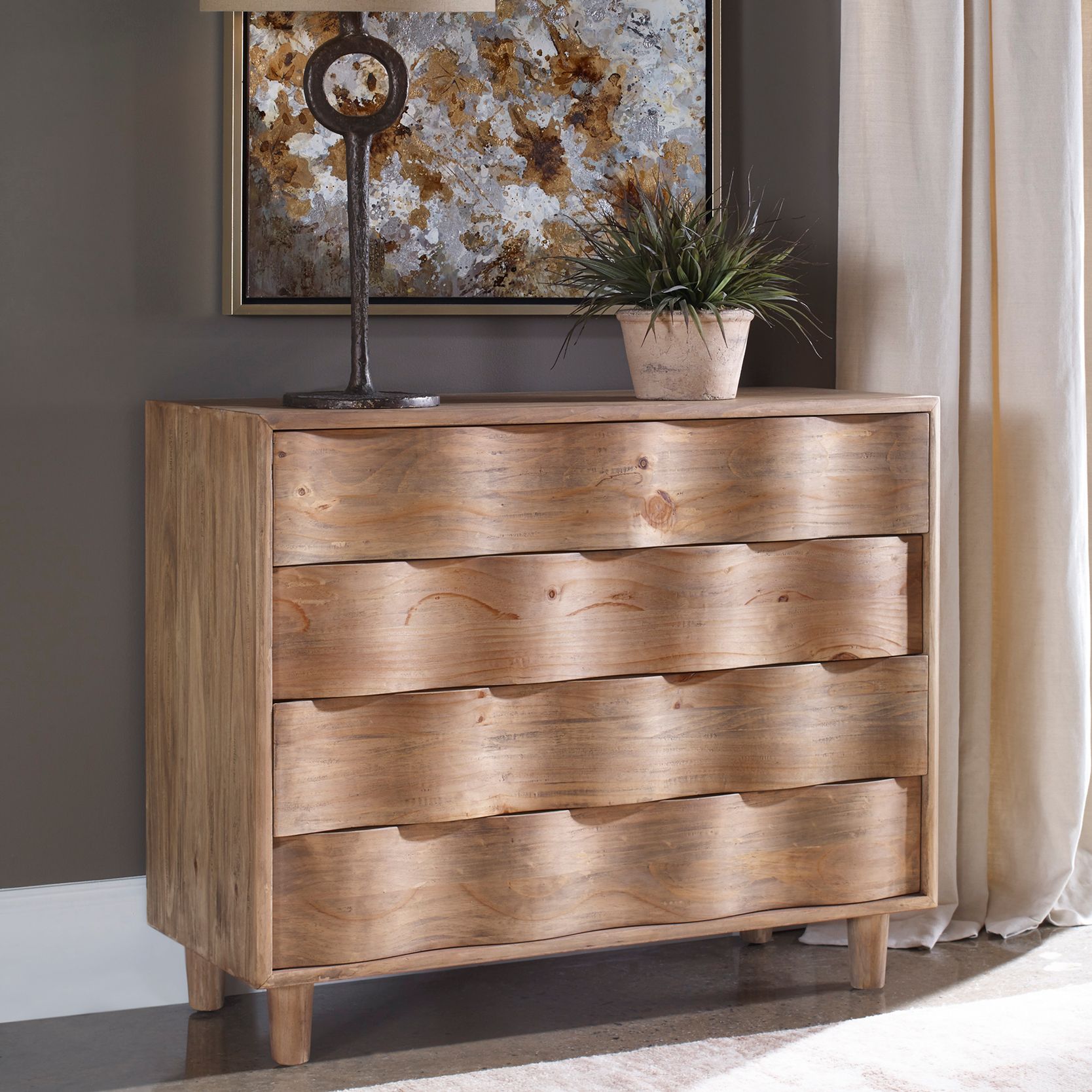 Crawford 42" Wide Natural Light Oak Wood Accent Chest