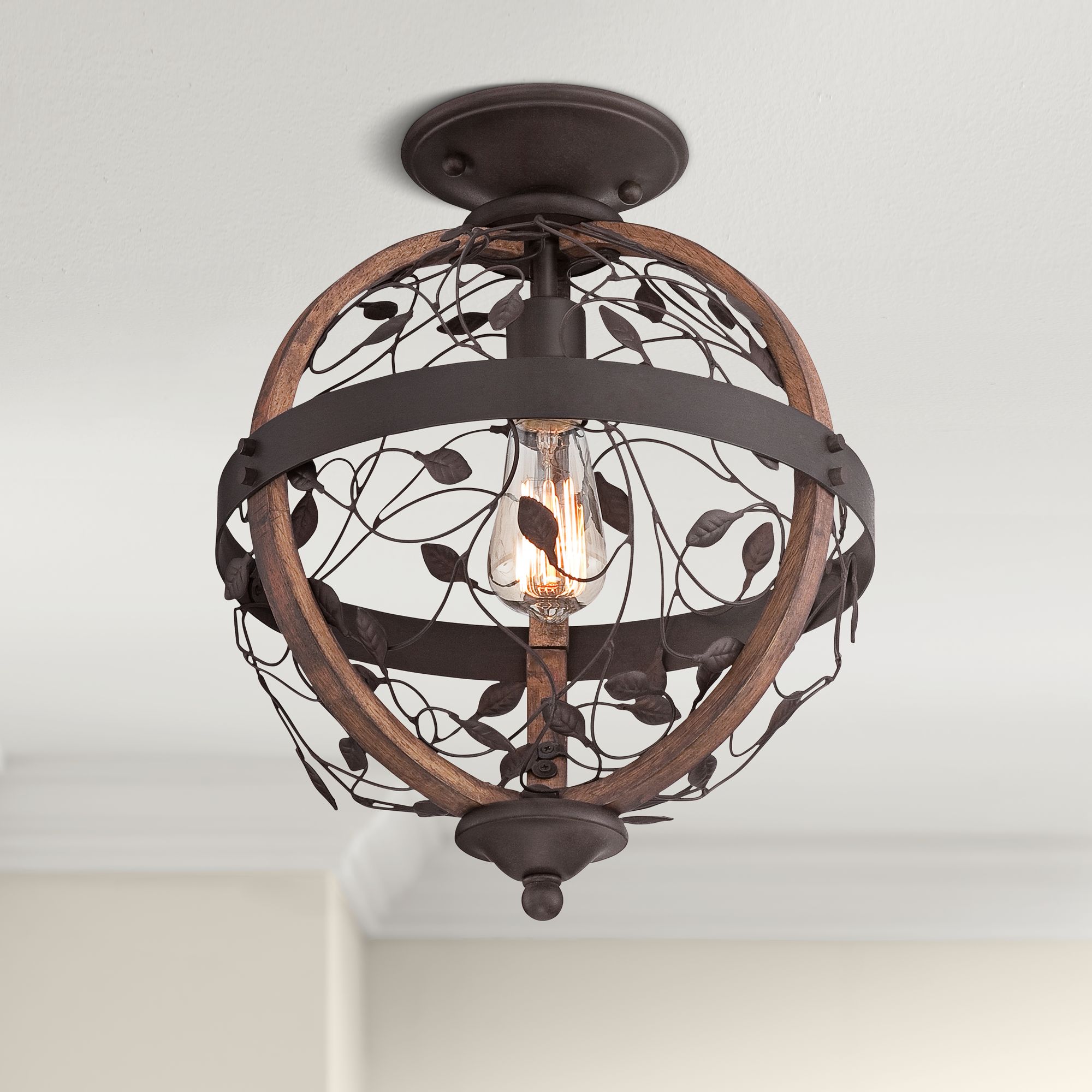 Quoizel Chamber 12" Wide Darkest Bronze Ceiling Light