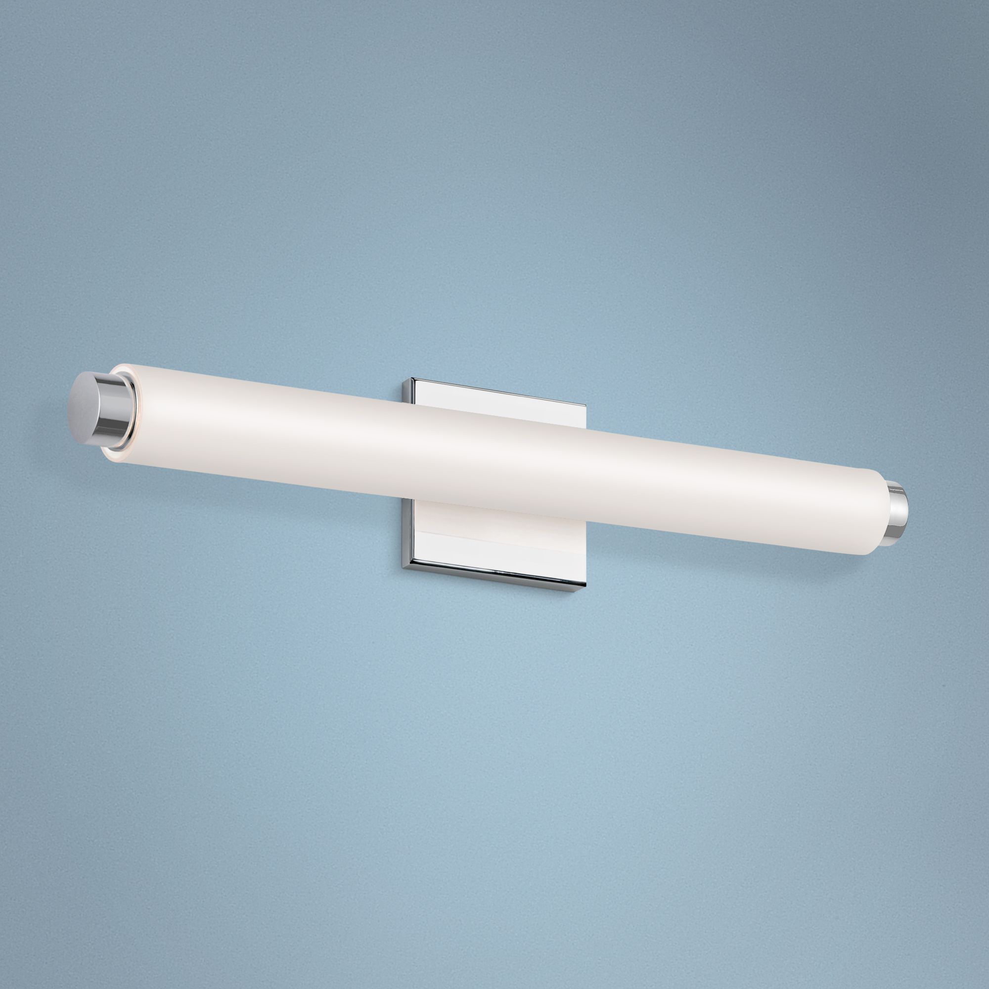 Tubo Slim 19 1/2"W Chrome LED Bath Light with White Glass